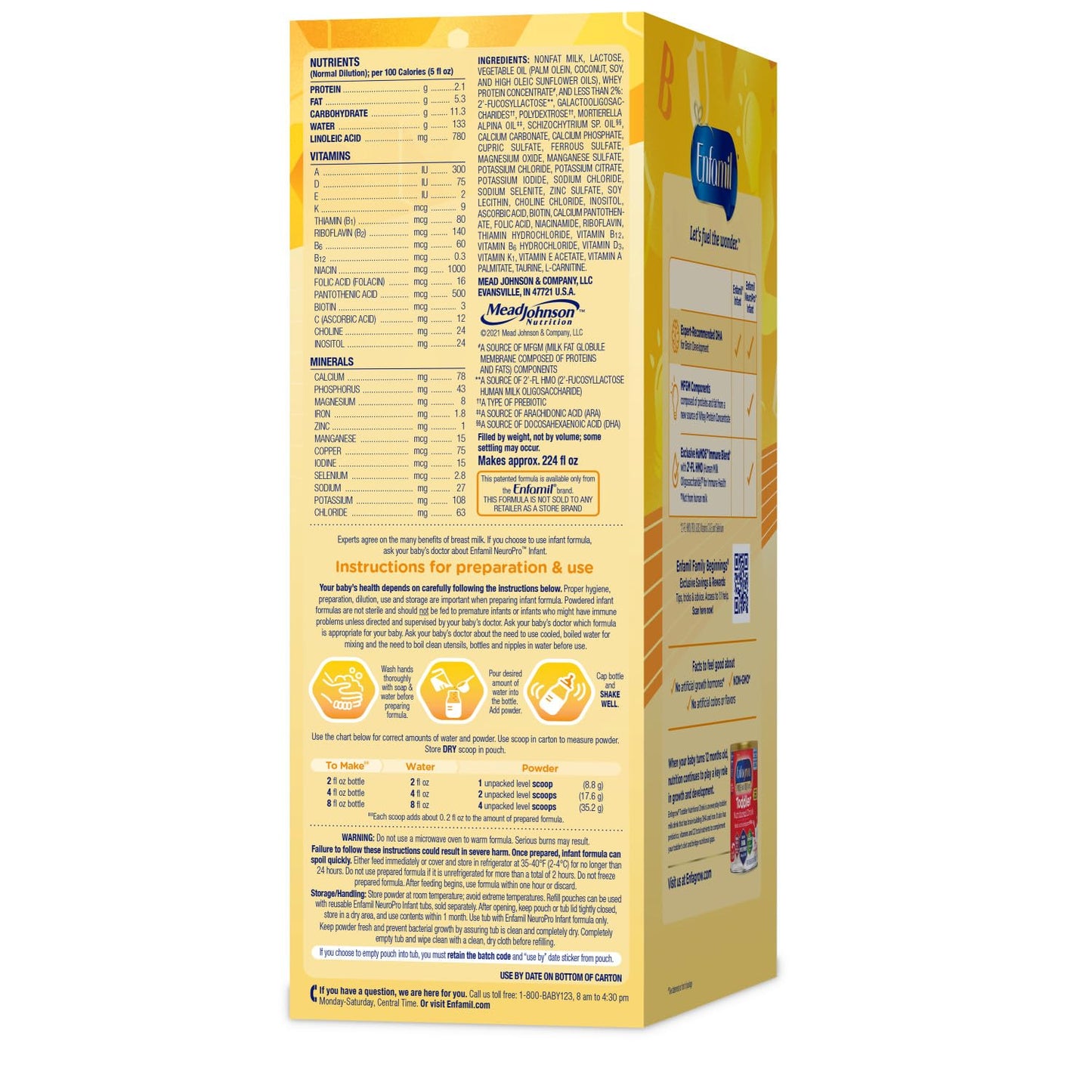 Enfamil NeuroPro Baby Formula, MFGM* 5-Year Benefit, Expert-Recommended Brain-Building Omega-3 DHA, Exclusive Immune Supporting HuMO6 Blend, Infant Formula Powder, Baby Milk, 31.4 Oz (Pack of 4)