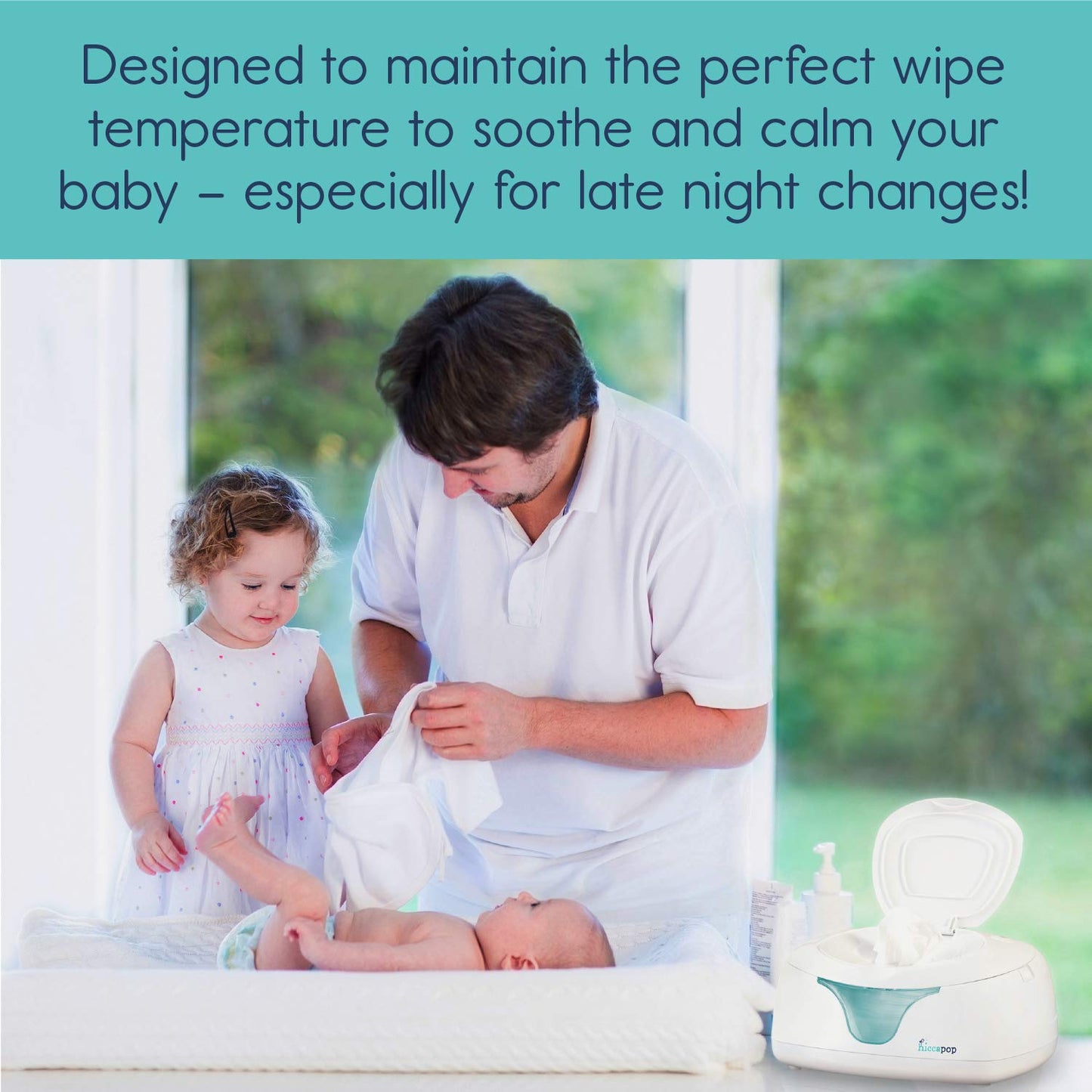 hiccapop Baby Wipe Warmer and Baby Wet Wipes Dispenser | Baby Wipes Warmer for Babies | Diaper Wipe Warmer with Changing Light | Newborn Essentials