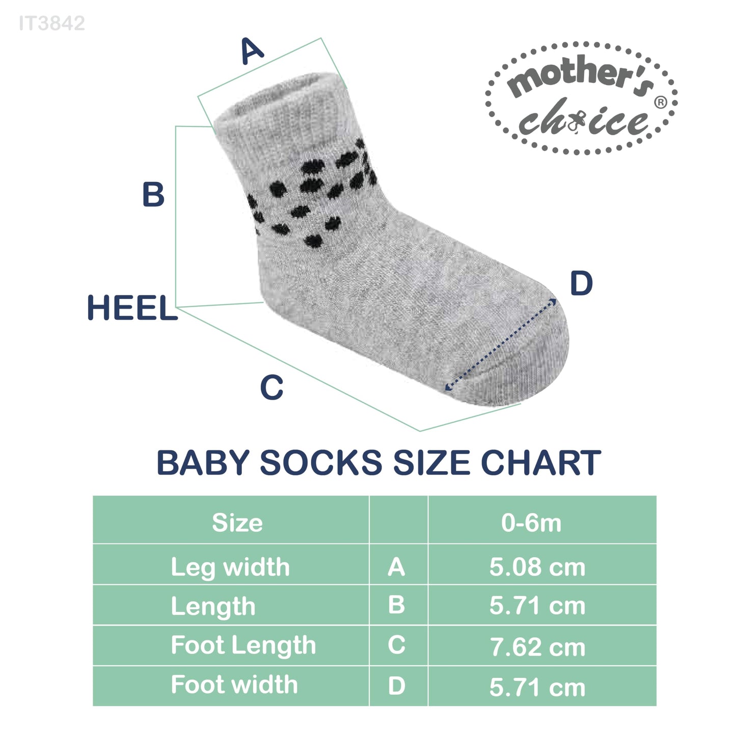 Baby Socks 0-6 Months, Organic Cotton Infant Socks, Unisex, Soft & Hypoallergenic Newborn Socks, 12 Pairs