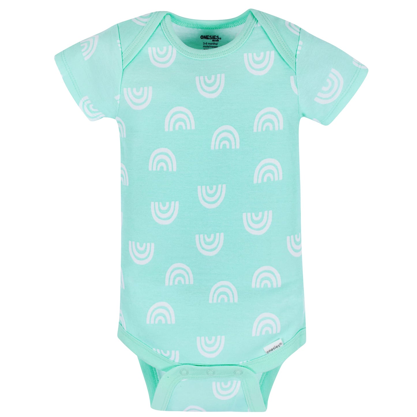 Onesies Brand Baby Girl's 8-Pack Short Sleeve Mix & Match Bodysuits, Rainbows, 12 Months