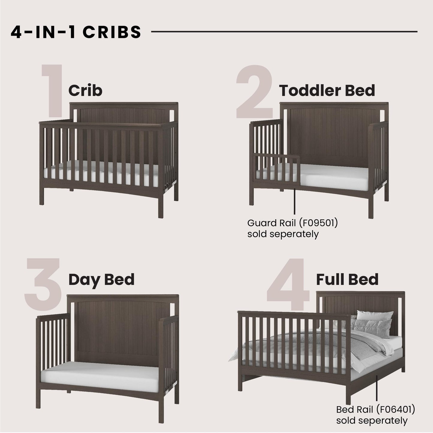 Child Craft Scout 3-Piece Nursery Set with 4-in-1 Convertible Crib, Dresser with Changing Table Topper, and Cozy Glider, Grows with Your Baby (Dapper Gray)