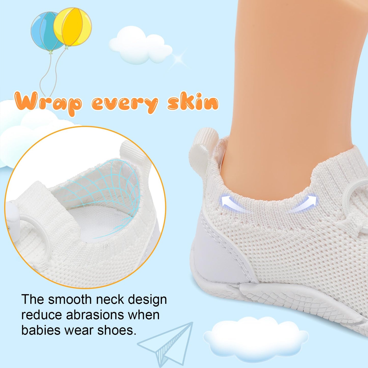 FEETCITY Infant Shoes Girls Boys Baby Walking Shoes Slip On Sneaker Newborn Crib Shoes First Walker Shoes A White