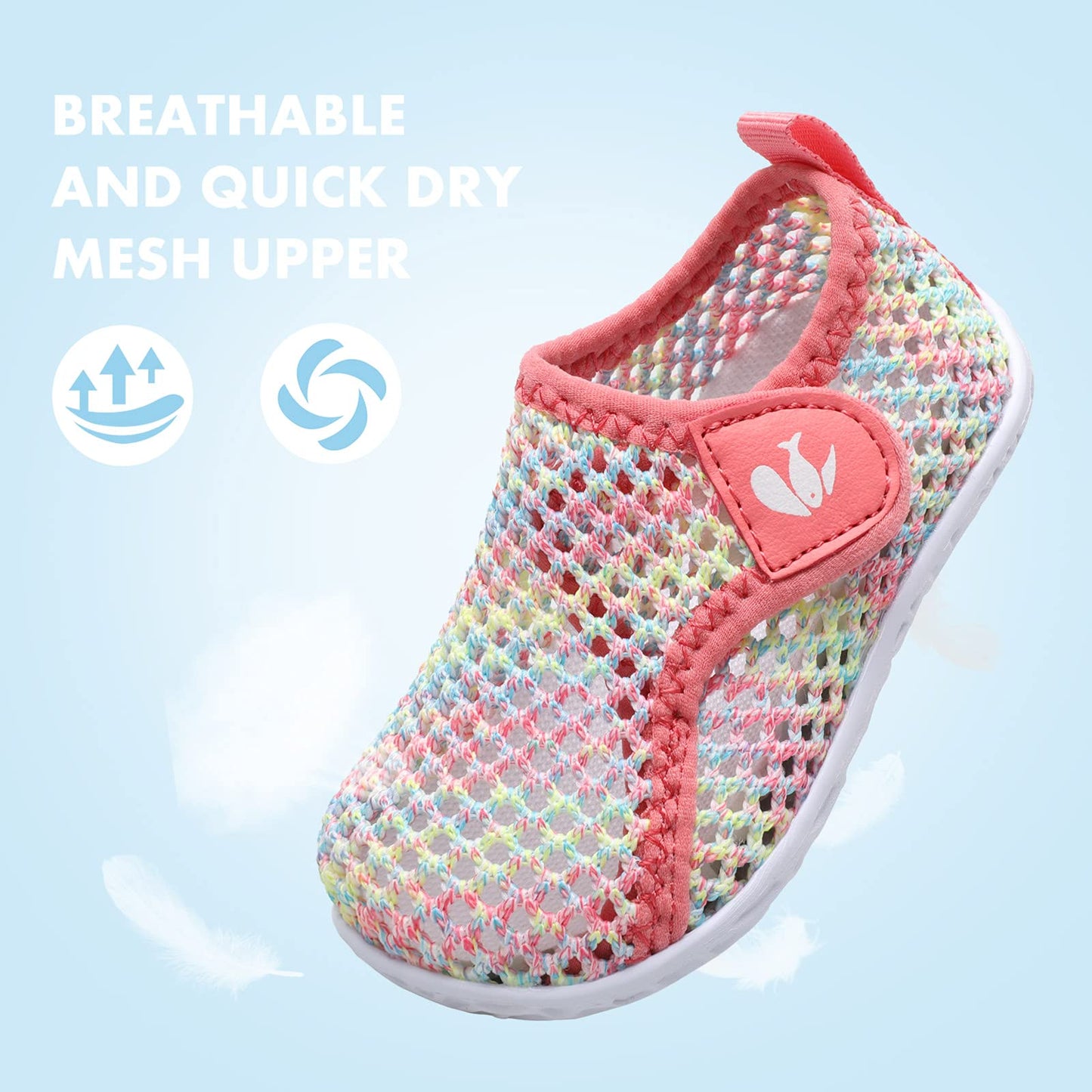 FEETCITY Baby Water Shoes Breathable Mesh Sneakers Beach Aqua Socks Boys Girls Shoes 12-18 Months Infant