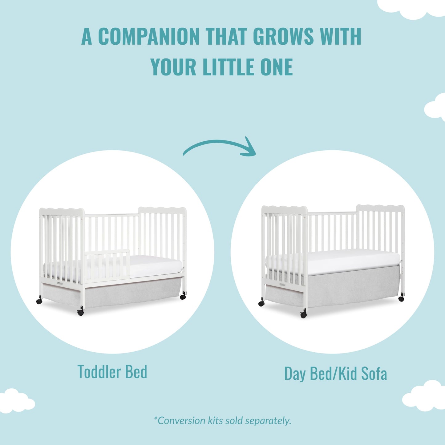 Dream On Me Carson Classic 3-in-1 Convertible Crib in White