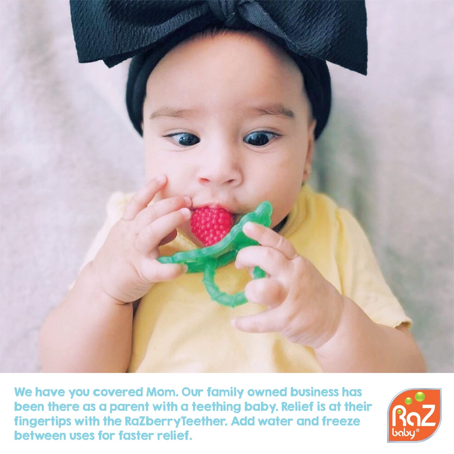 RaZbaby 2-Pack Silicone Berrybumps Baby Teething Toys - BPA Free, Hands Free Design, Teething Relief