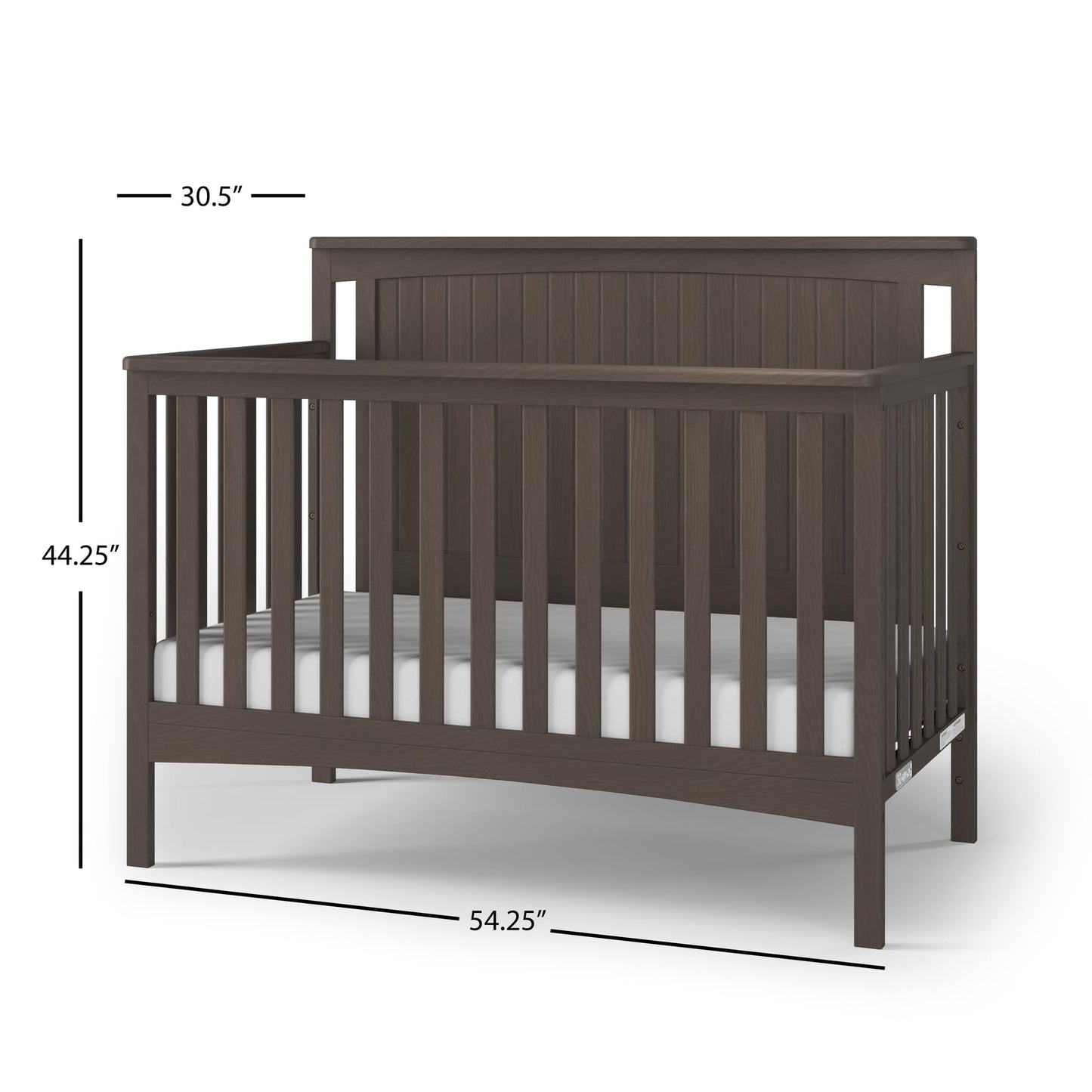 Child Craft Scout 3-Piece Nursery Set with 4-in-1 Convertible Crib, Dresser with Changing Table Topper, and Cozy Glider, Grows with Your Baby (Dapper Gray)
