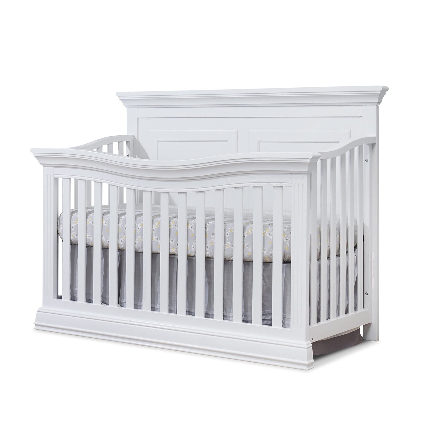 Sorelle Furniture Paxton Cuna, Cuna Convertible Clásica 4 en 1, Hecha de Madera, Acabado No Tóxico, Cama para Bebé de Madera, Cama para Niños Pequeños, Sofá Cama para Niños y Cama de Tamaño Completo, Muebles para Guardería - Blanco