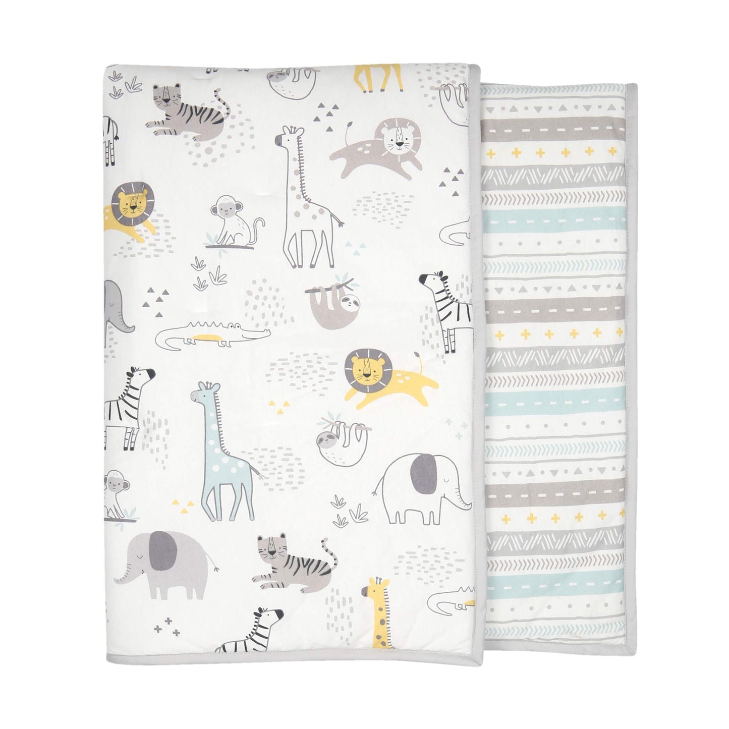 Lambs & Ivy Animal Jungle Cotton Jersey 4-Piece Crib Bedding Set - Multicolor