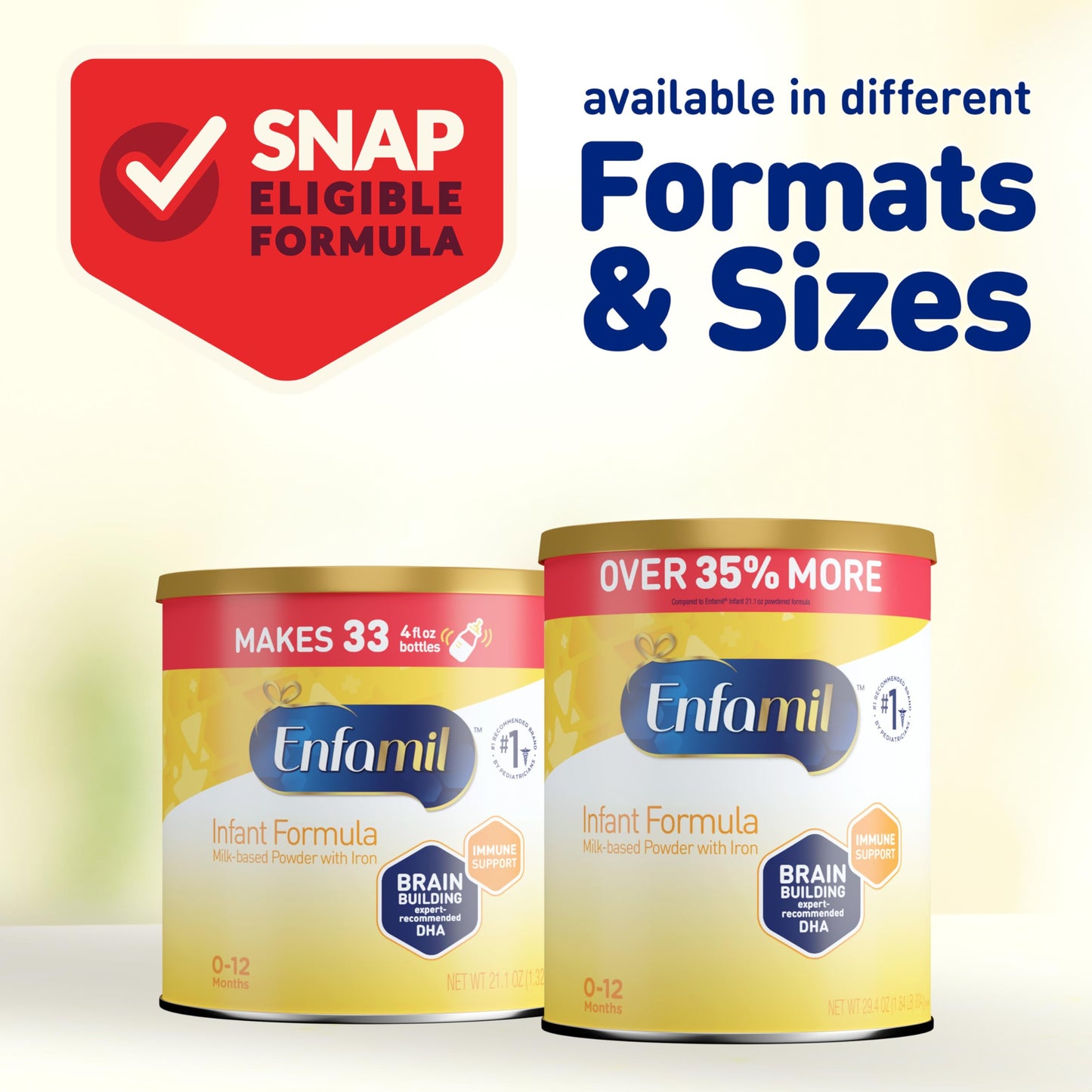 Enfamil Infant Formula, Milk-based Baby Formula with Iron, Brain-Building Omega-3 DHA & Choline, Dual Prebiotic Blend for Immune Support, Baby Milk, 84.4 Oz Powder Can