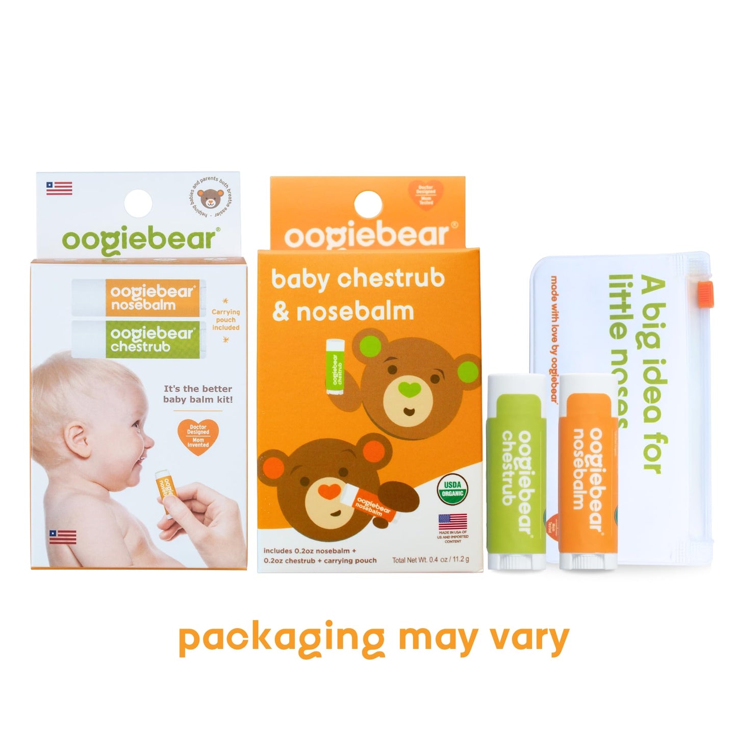 oogiebear Organic Nourishing Body Balm to Relief Dry Itchy Skin - Multipurpose & Sickness, Congestion, Relief Chest Rub, On-The-Go Size with Travel Pouch - 0.2 oz, Safe for Infants, Doctor Made