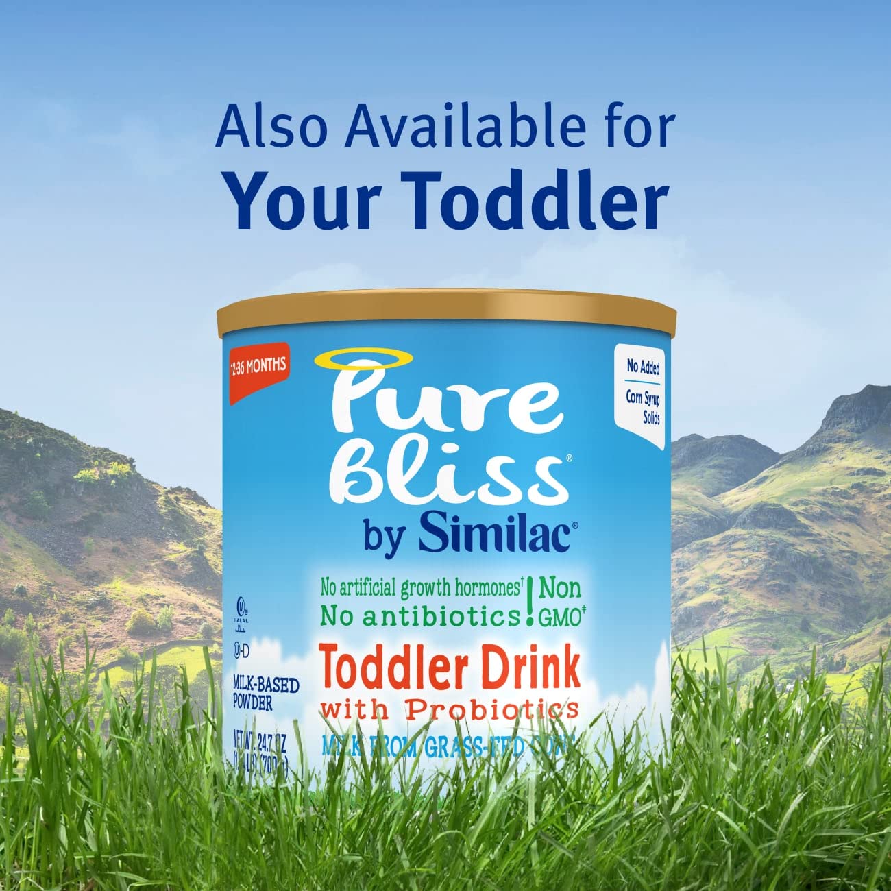 Fórmula infantil Pure Bliss de Similac, suave, fácil de digerir, sin OGM, en polvo, lata de 24.7 oz