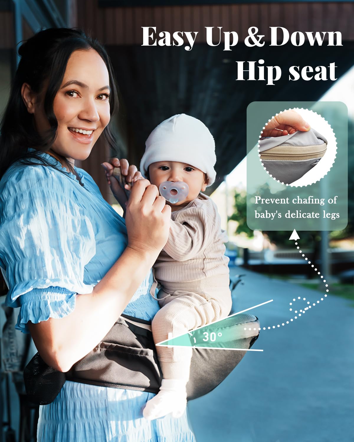 Portabebés, MOMTORY Portabebés 6 en 1 con certificación de seguridad para recién nacidos y niños pequeños, portabebés ajustable y desmontable para bebés de 7 a 50 libras, para todas las estaciones, perfecto para ir de compras y viajar