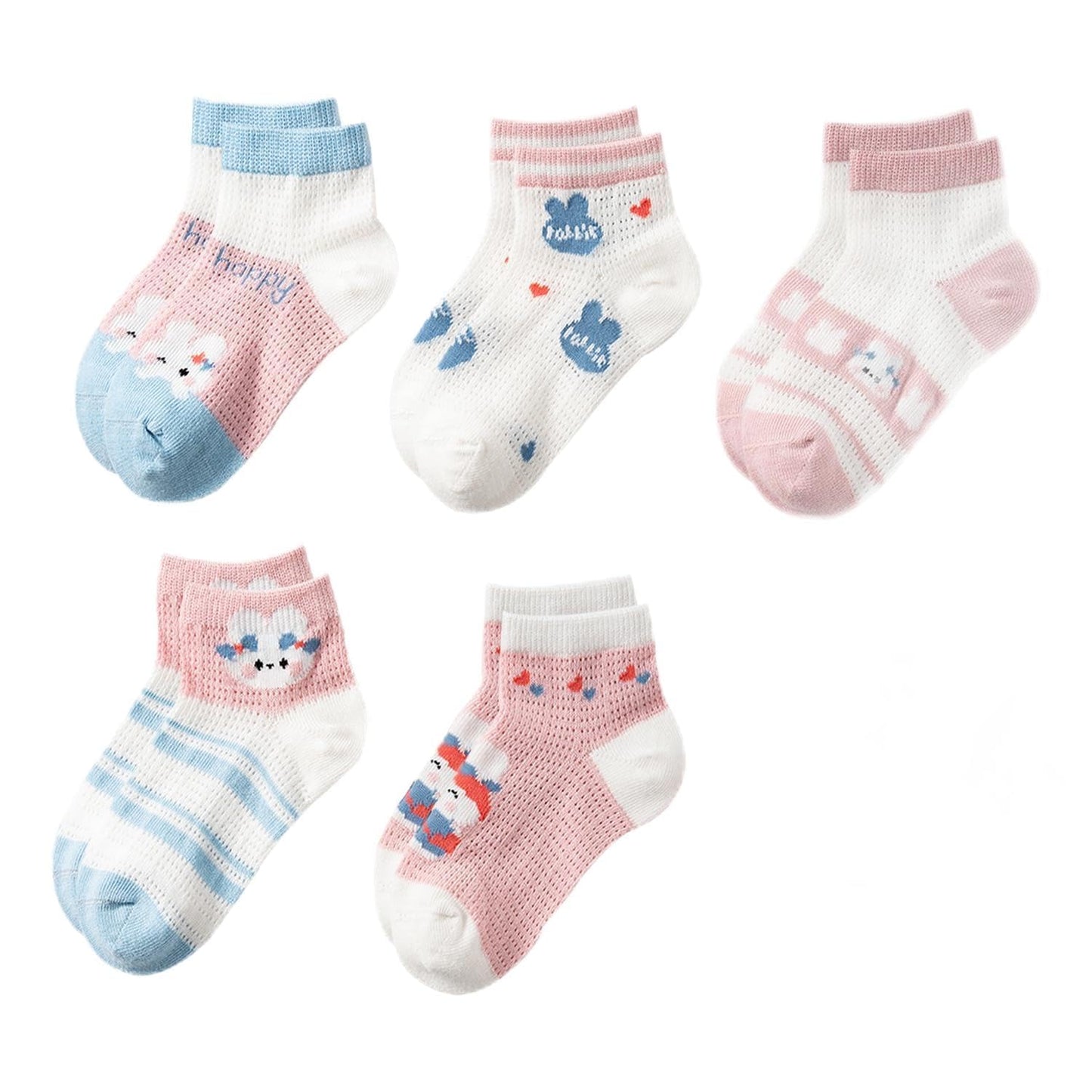 Mcsfipcaser Calcetines para bebés, Calcetines antideslizantes para niños pequeños, calcetines de algodón de corte bajo con tobillo para niños, 5 pares