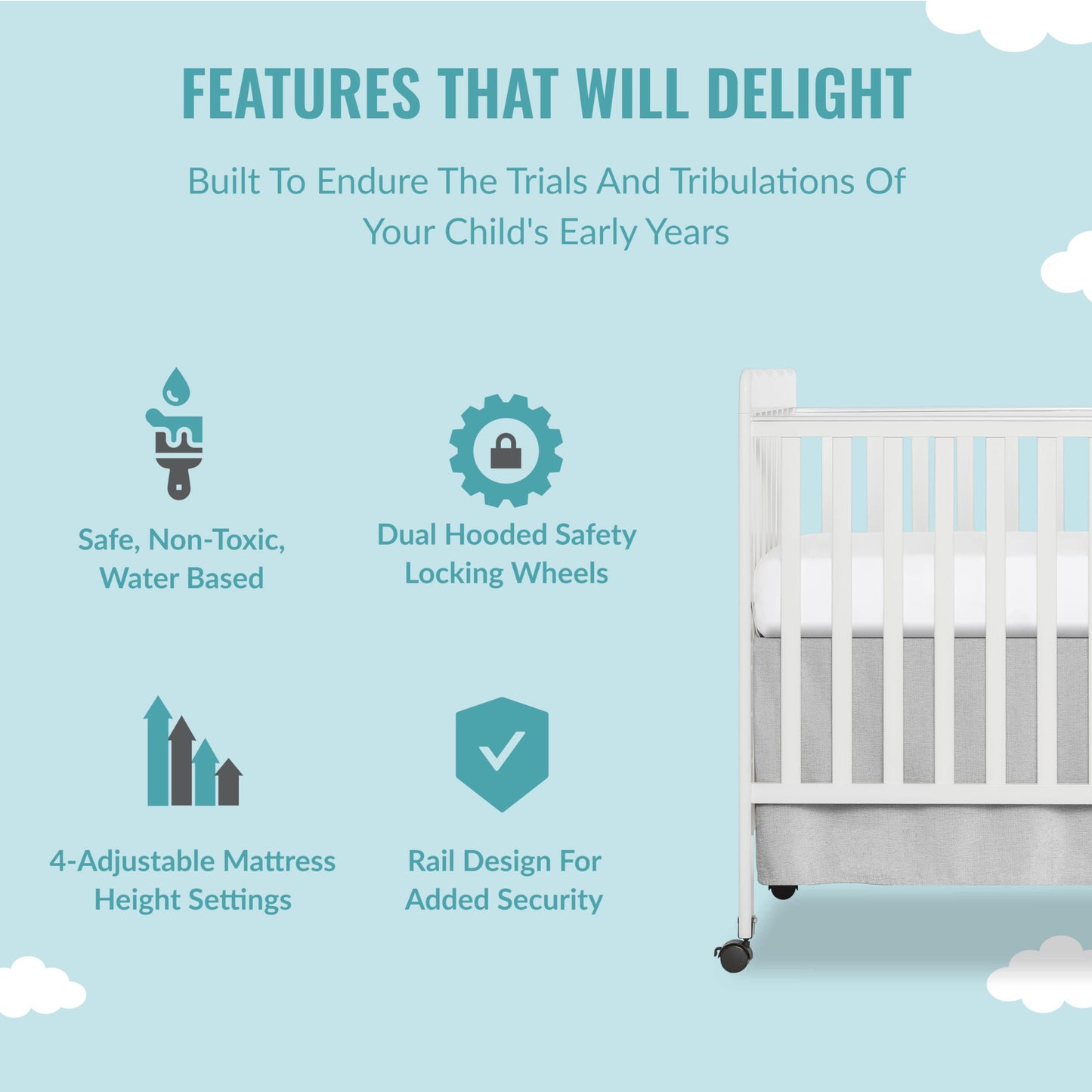 Dream On Me Carson Classic 3-in-1 Convertible Crib in White