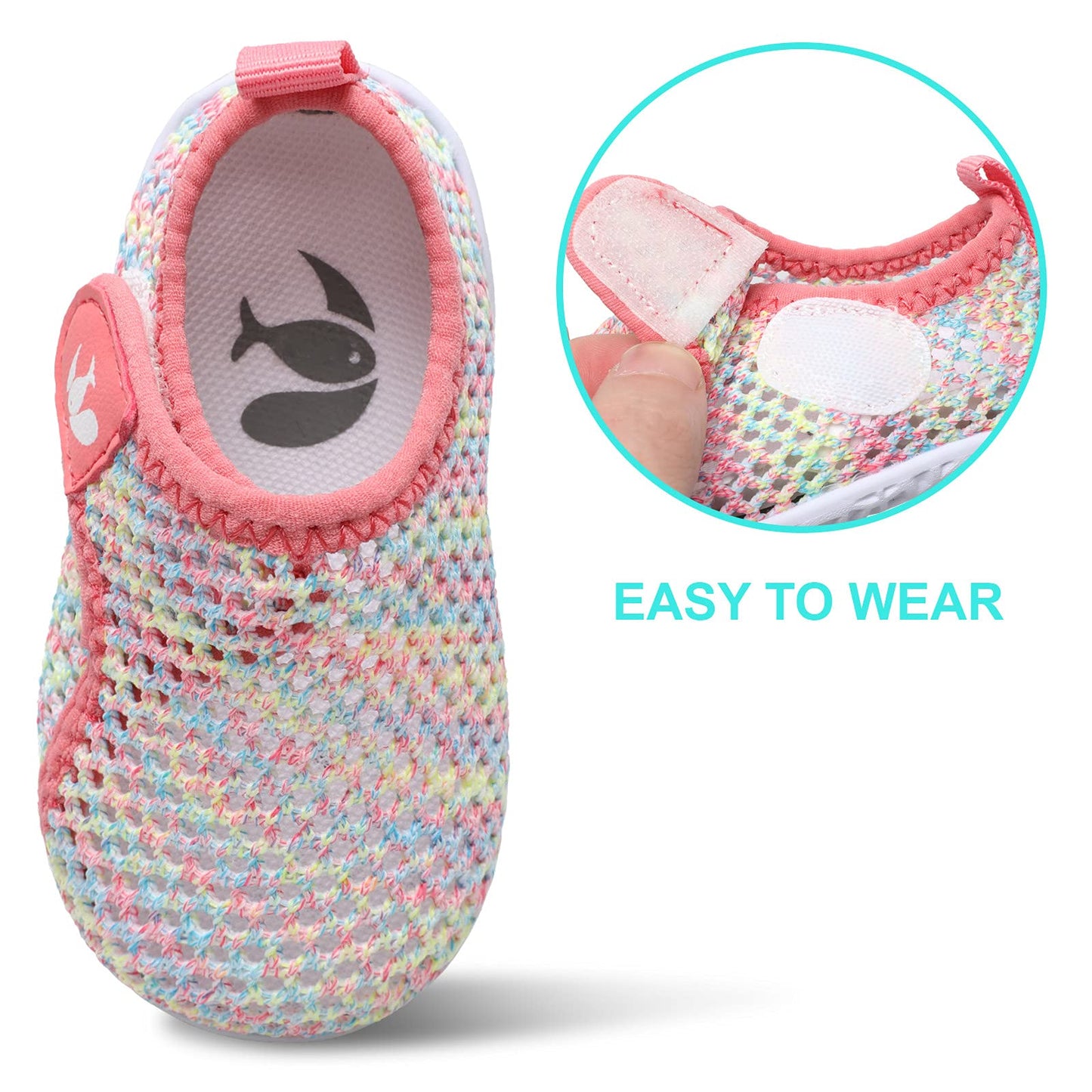 FEETCITY Baby Water Shoes Breathable Mesh Sneakers Beach Aqua Socks Boys Girls Shoes 12-18 Months Infant