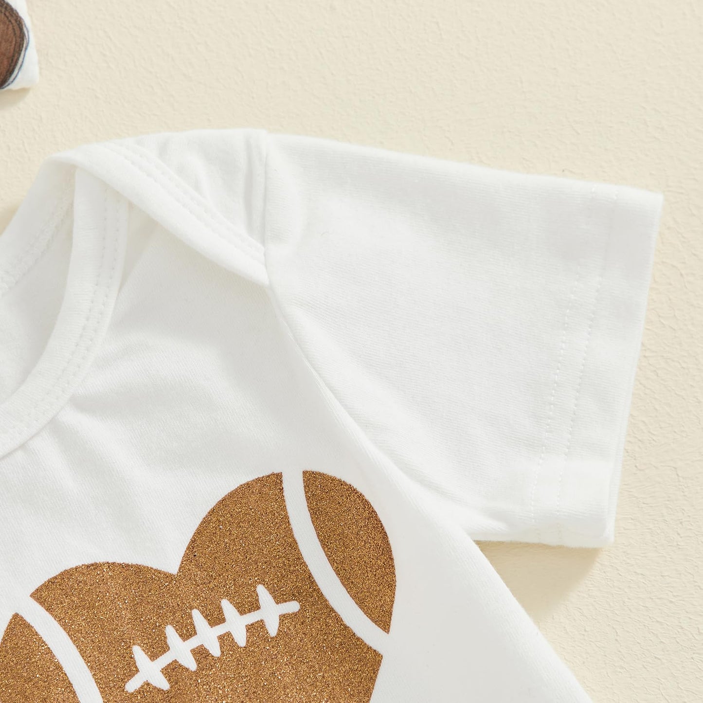 Amnnchya Ropa de bebé recién nacido Love Football de manga corta mameluco y pantalones cortos falda conjunto infantil lindo traje de verano (blanco, 6-12 meses)