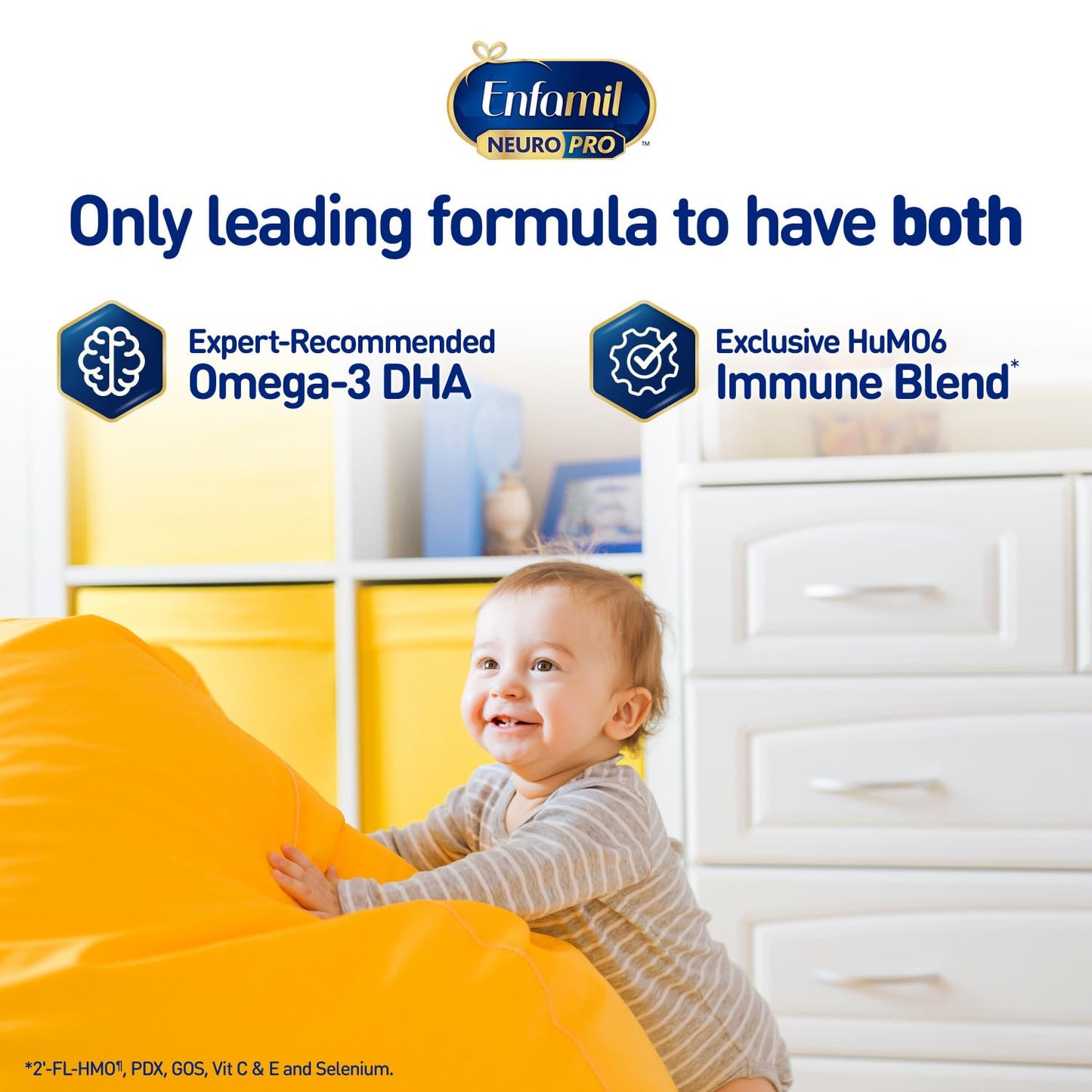 Enfamil NeuroPro Baby Formula, MFGM* 5-Year Benefit, Expert-Recommended Brain-Building Omega-3 DHA, Exclusive Immune Supporting HuMO6 Blend, Infant Formula Powder, Baby Milk, 31.4 Oz (Pack of 4)
