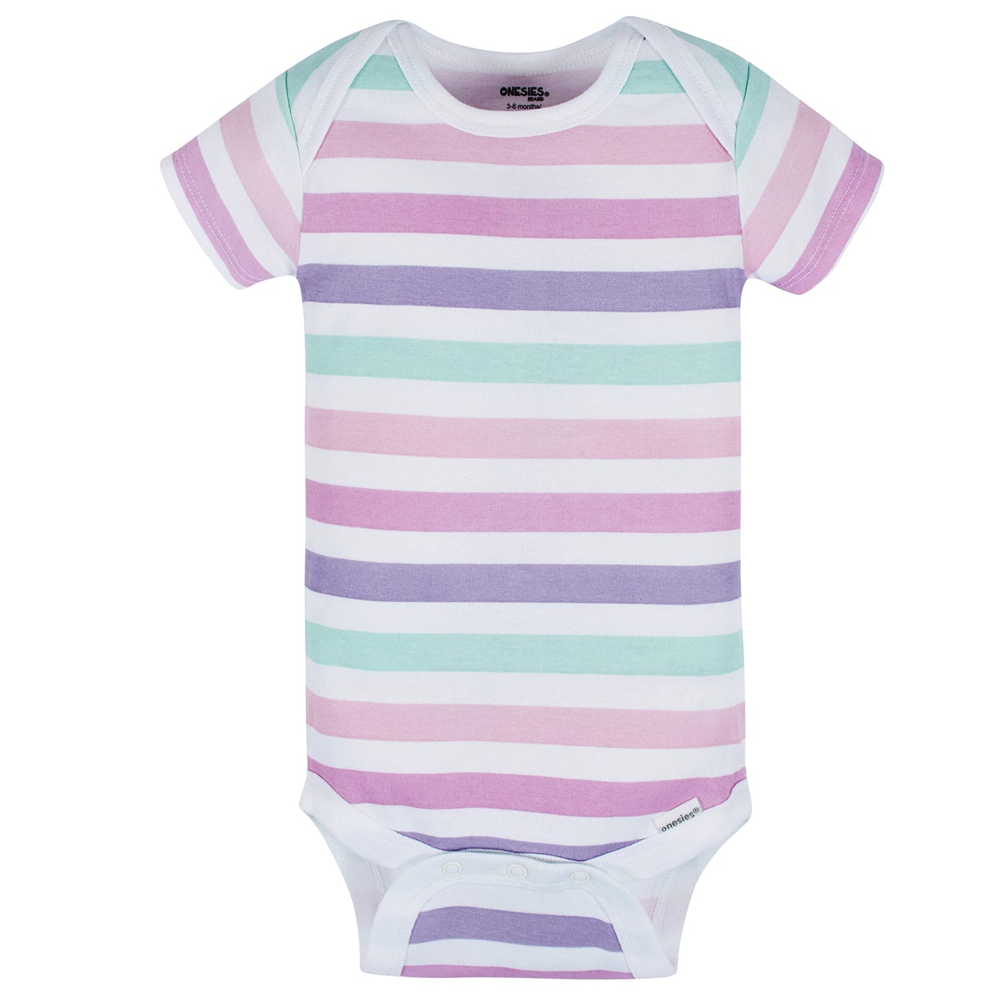 Onesies Brand Baby Girl's 8-Pack Short Sleeve Mix & Match Bodysuits, Rainbows, 12 Months