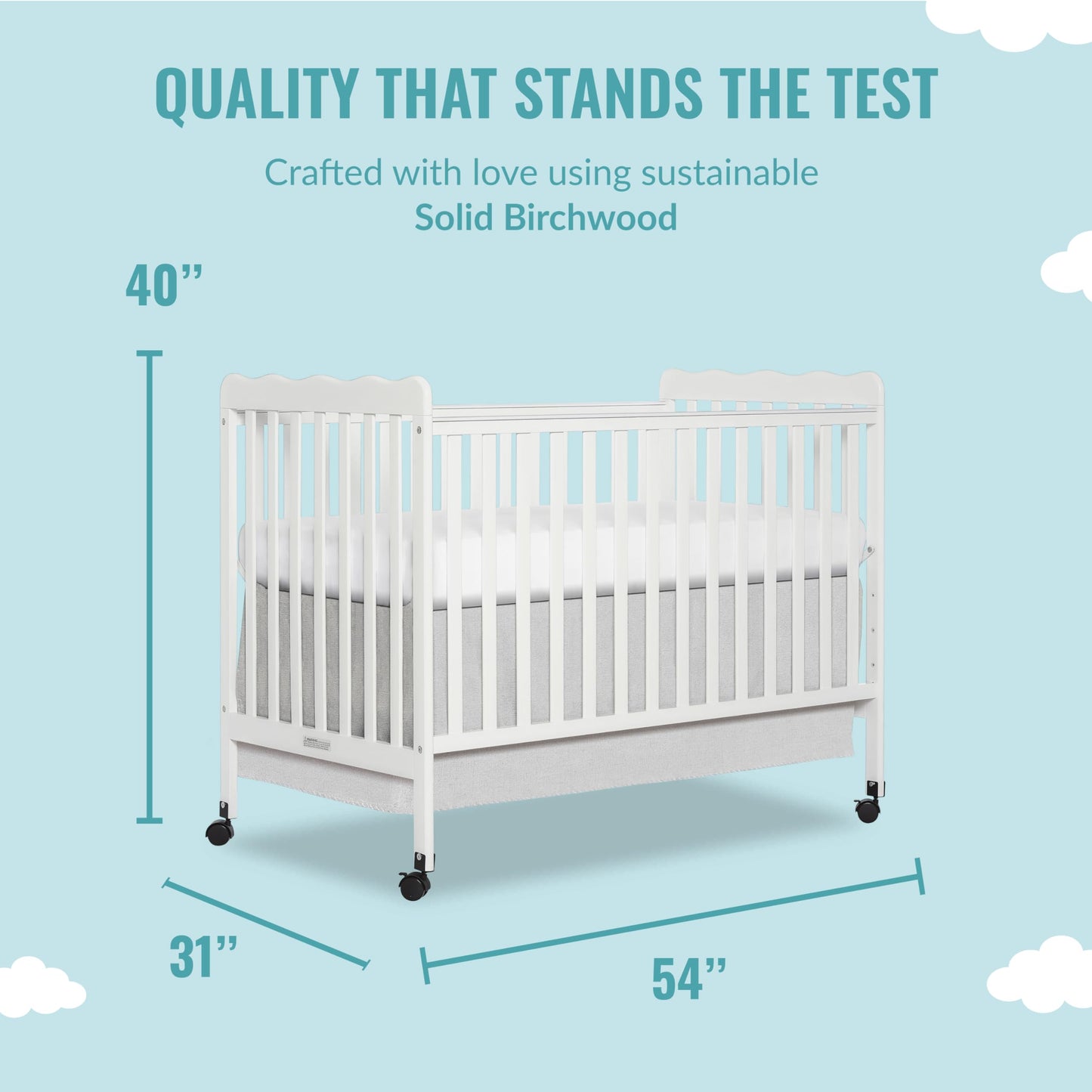 Dream On Me Carson Classic 3-in-1 Convertible Crib in White