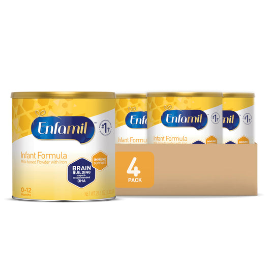 Fórmula infantil Enfamil, fórmula para bebés a base de leche con hierro, omega-3 DHA y colina para el desarrollo del cerebro, mezcla prebiótica dual para apoyo inmunológico, leche para bebés, lata en polvo de 84.4 oz