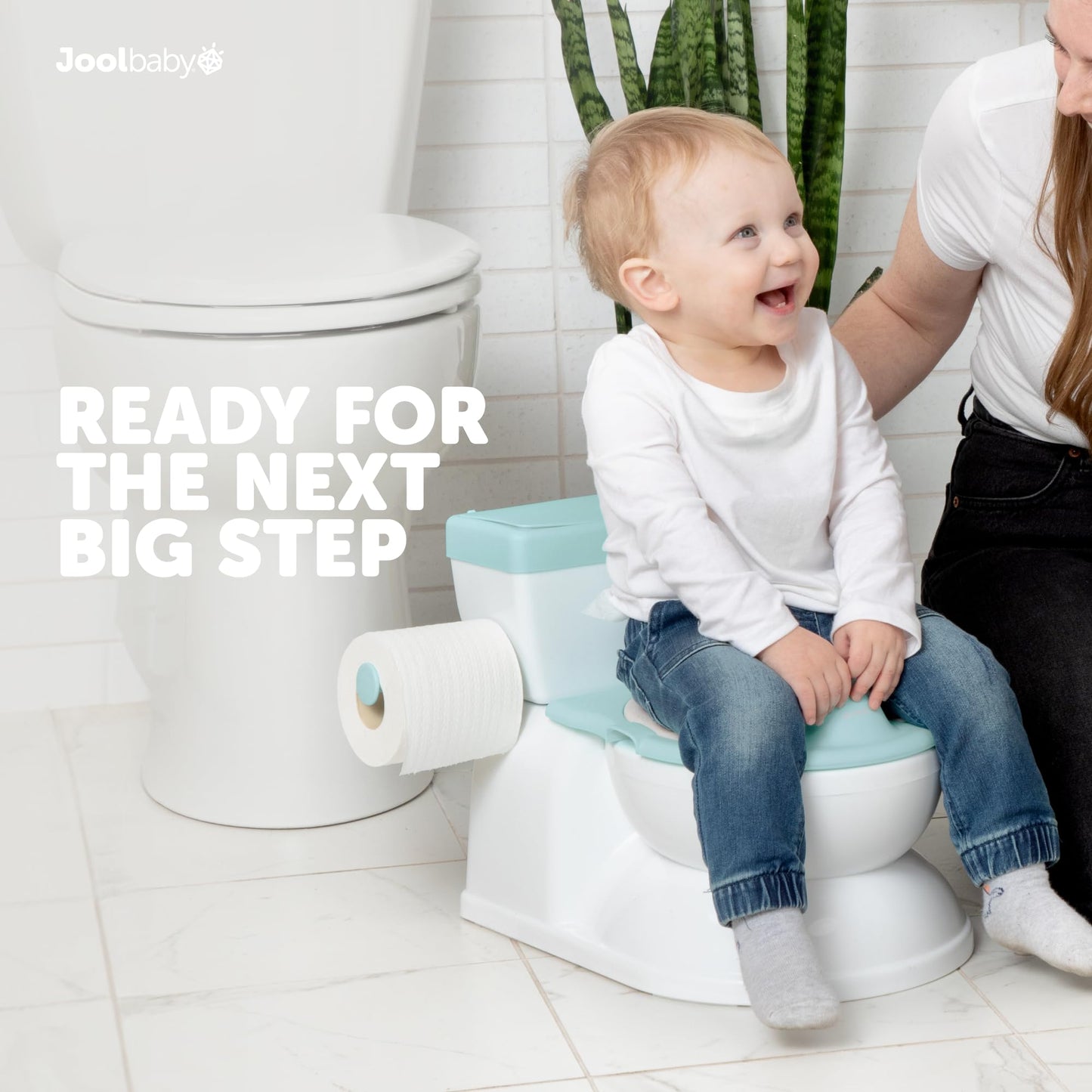 Real Feel Potty with Wipes Storage, Transition Seat & Disposable Liners - Realistic Toilet - Easy to Clean & Assemble - Jool Baby (Aqua)