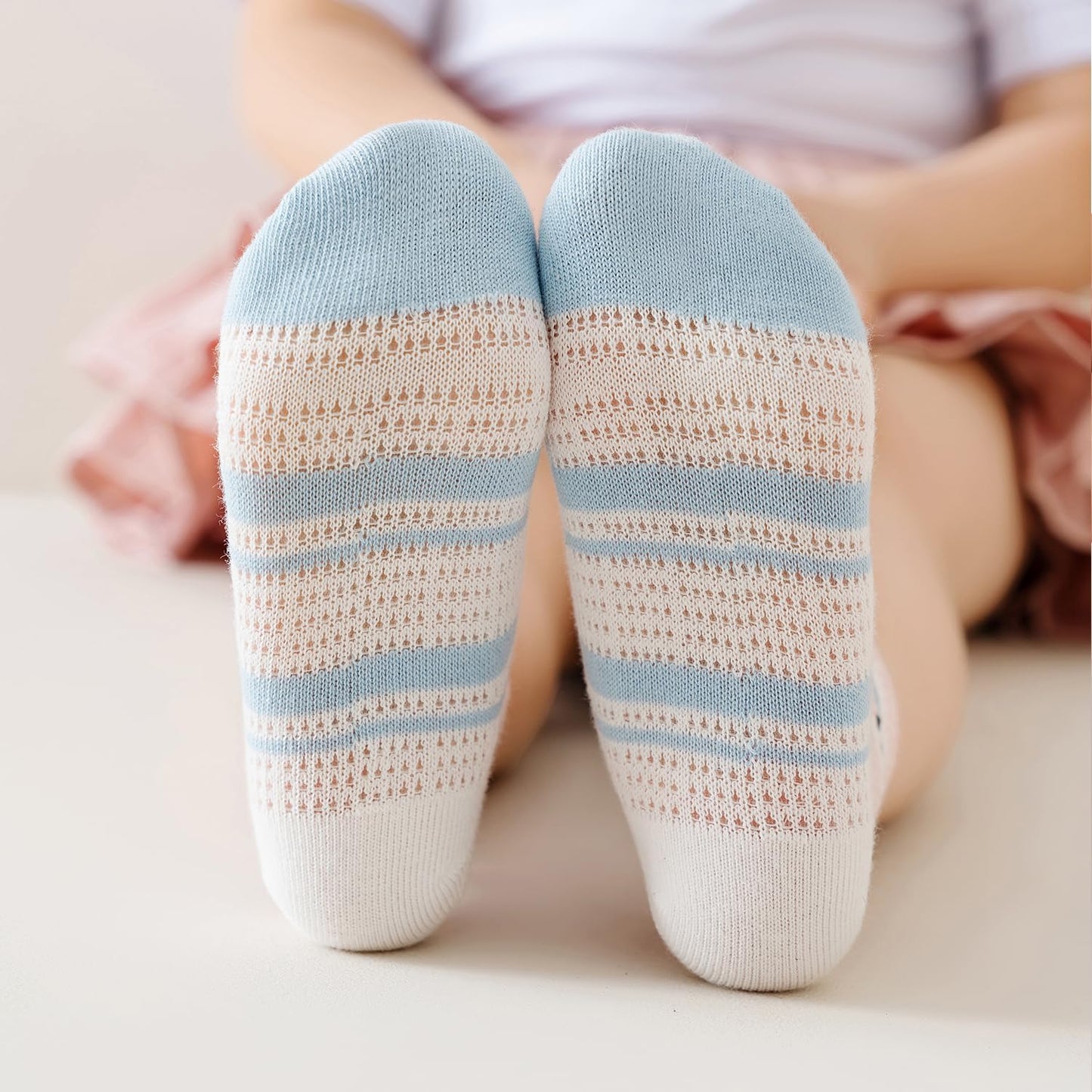 Mcsfipcaser Calcetines para bebés, Calcetines antideslizantes para niños pequeños, calcetines de algodón de corte bajo con tobillo para niños, 5 pares