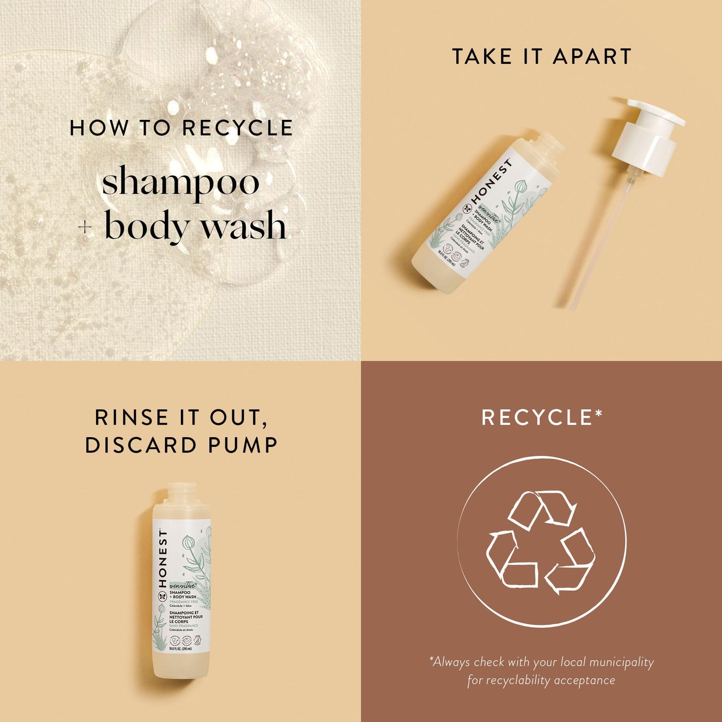 The Honest Company 2-in-1 Cleansing Shampoo + Body Wash | Gentle for Baby | Naturally Derived, Tear-free, Hypoallergenic | Fragrance Free Sensitive, 10 fl oz