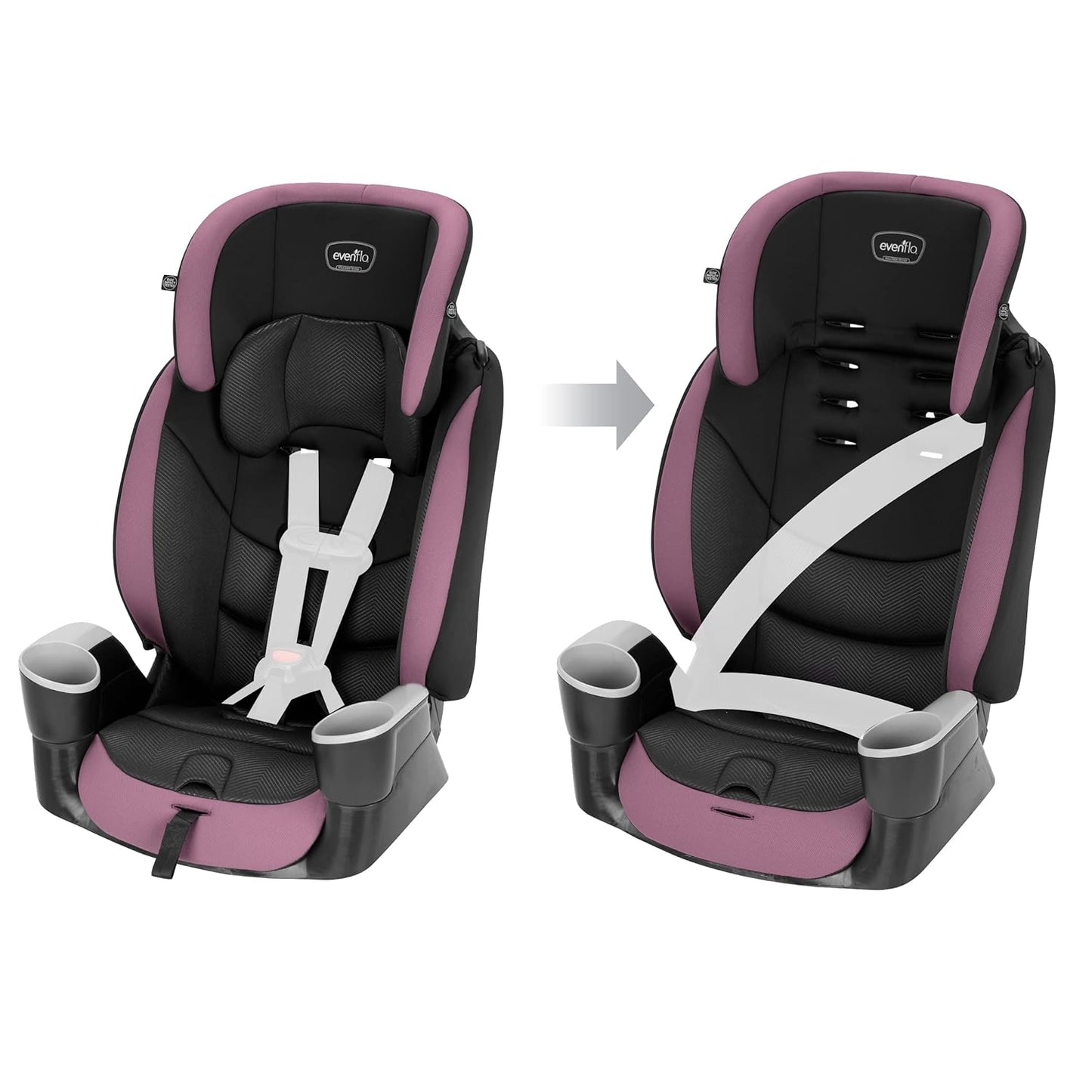 Maestro Sport Convertible Booster Car Seat, Forward Facing, High Back, 5-Point Harness, for Kids 2 to 8 Years Old, Whitney Pink