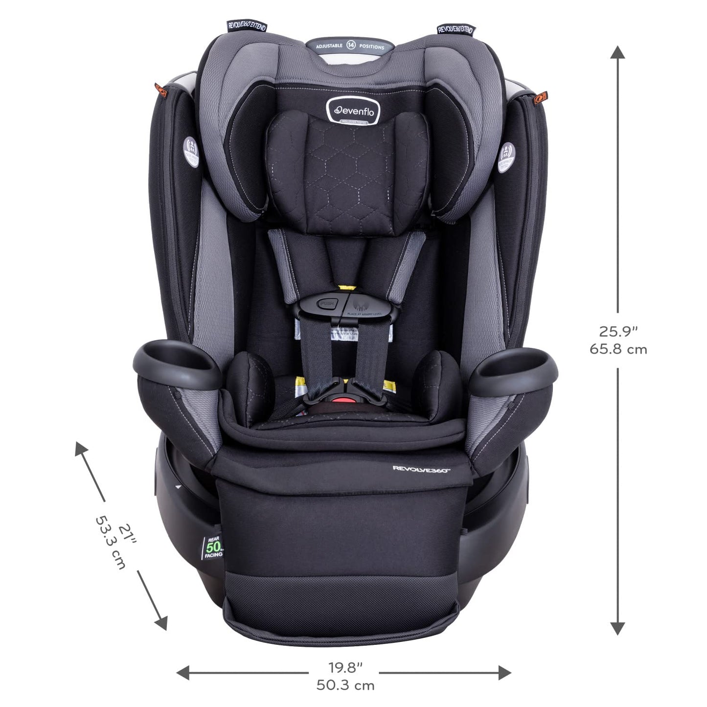 Revolve360 Extend Rotational All in 1 Convertible Car Seat, Rear Facing up to 50 Pounds with 360 Degree Rotation and 3 Modes, Rowe Pink