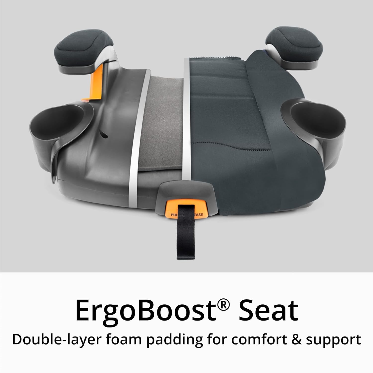 Kidfit Cleartex plus 2-In-1 Belt-Positioning Booster Car Seat, Backless and High Back Booster Seat, for Children Aged 4 Years and up and 40-100 Lbs. | Drift/Grey