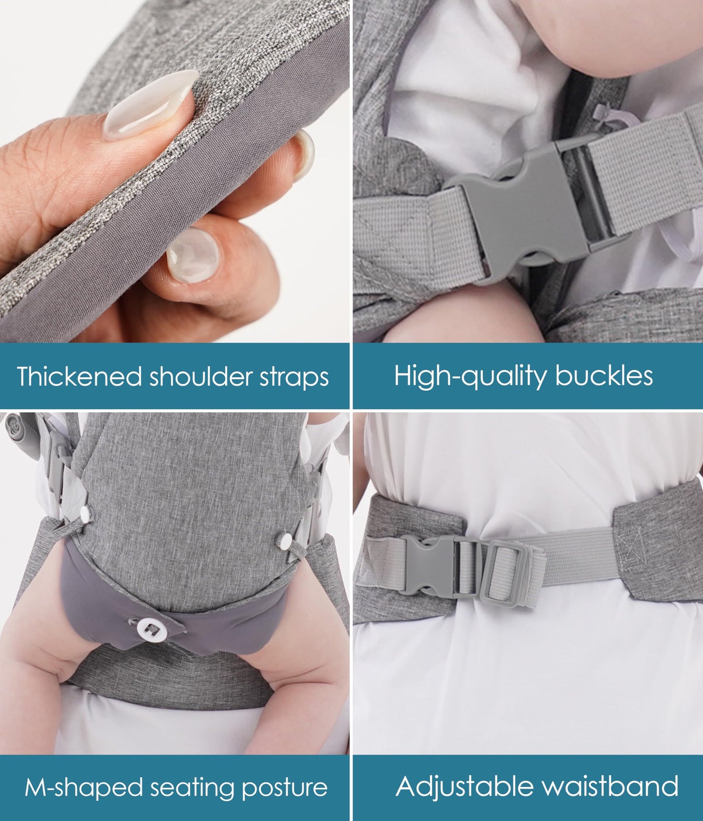 CenVen Advanced 4 in 1 Baby Carrier, Ergonomic, Convertible, Face-in and Face-Out Front and Back Carry for Newborn to Toddler with Enhanced Lumbar Support (8-32 Lb)
