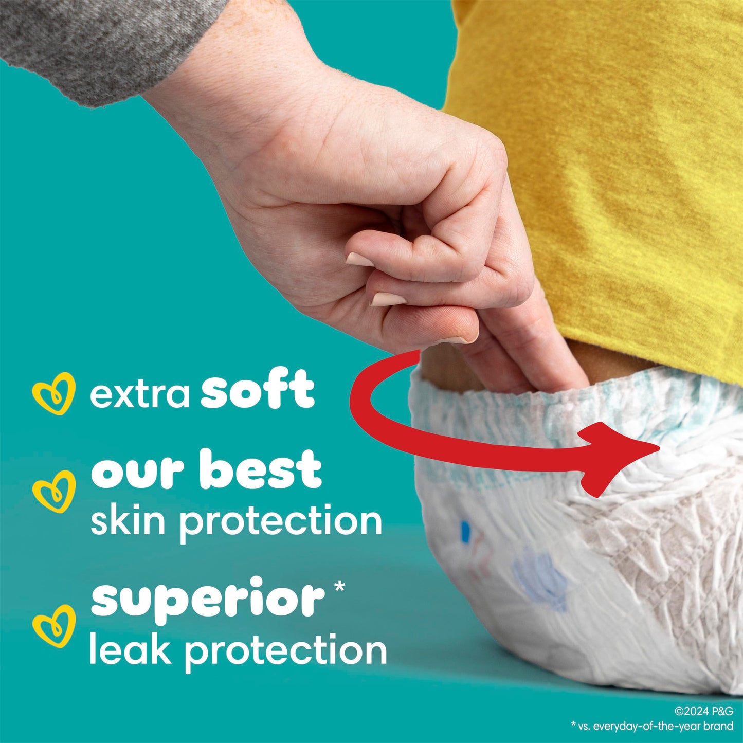 Pampers Swaddlers 360 Pull-On Diapers, Size 4, 104 Count for up to 100% Leakproof Skin Protection and Easy Changes