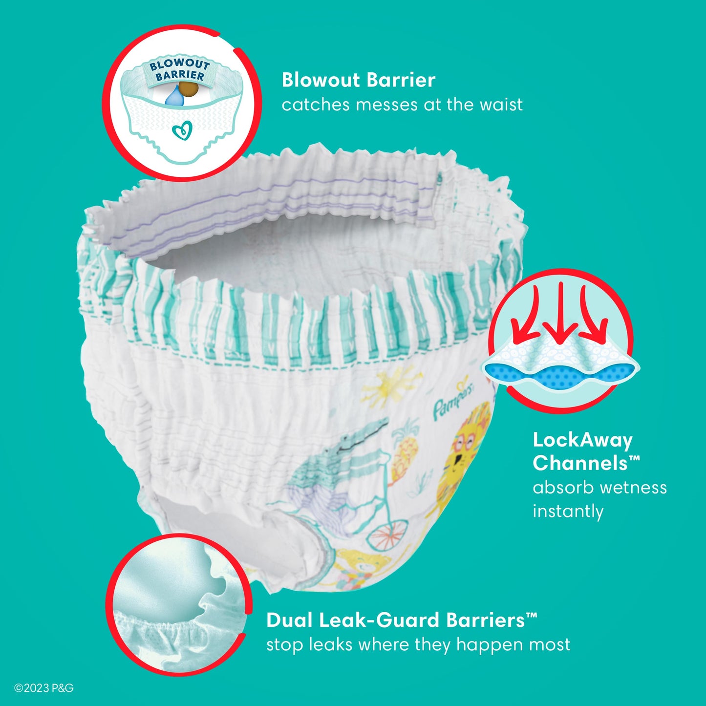 Pañales Pampers Cruisers 360 - Talla 7, suministro para un mes (88 unidades), pañales desechables para bebé, ajuste sin espacios