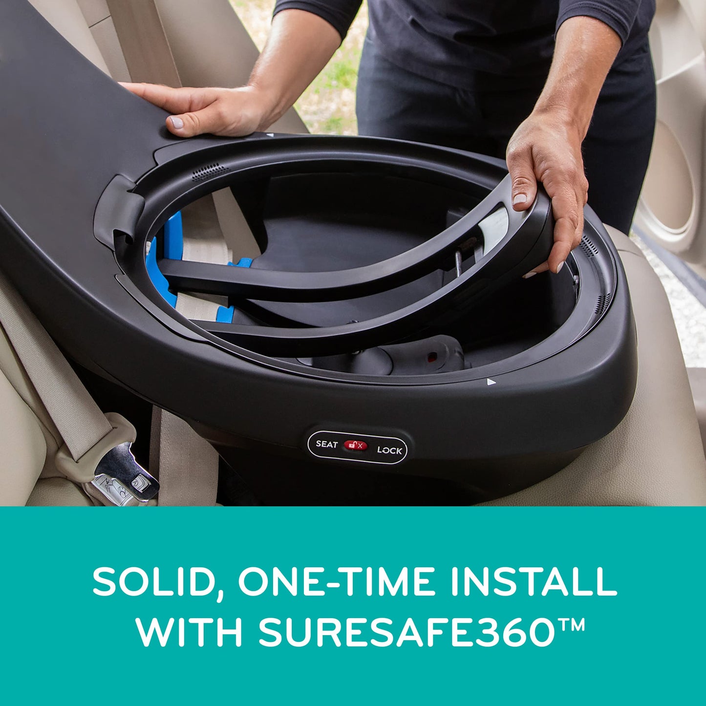 Evenflo Revolve360 Slim 2-in-1 Rotational Car Seat with Quick Clean Cover (Salem Black)