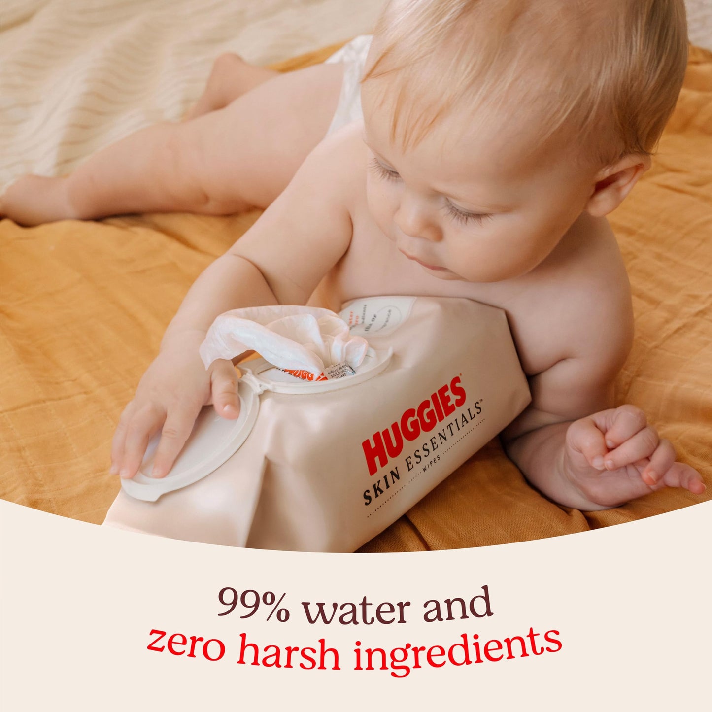Huggies Skin Essentials Baby Wipes, Hypoallergenic, 99% Water, 10 Flip Top Packs (560 Wipes Total)