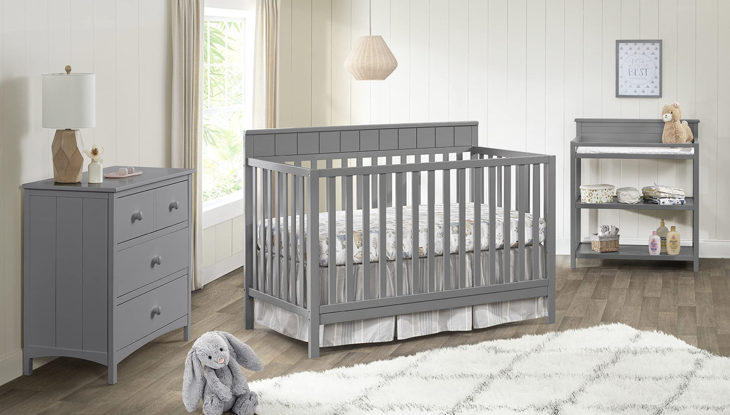 Cuna convertible 4 en 1 Oxford Baby Logan, gris paloma, certificación GreenGuard Gold