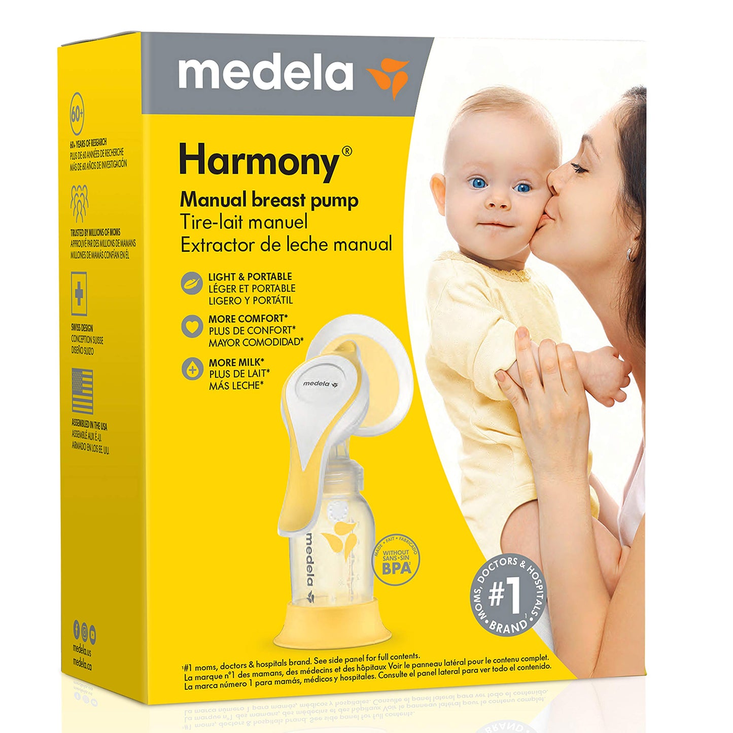 Medela Manual breast pump with Flex Shields Harmony Single Hand for More Comfort and Expressing More Milk