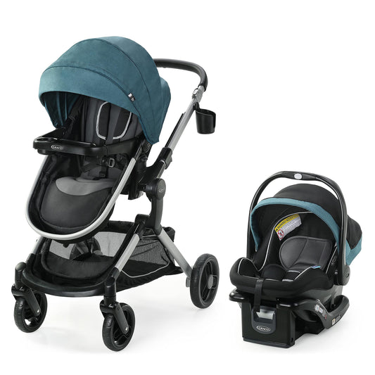 Sistema de viaje Graco Modes Nest, incluye cochecito de bebé con asiento reversible de altura ajustable, modo cochecito, marco de aluminio liviano y asiento de auto infantil SnugRide 35 Lite Elite, Bayfield