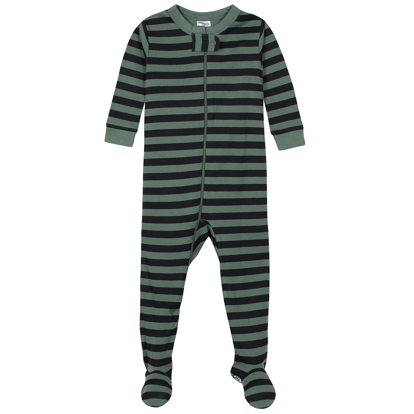 Gerber Baby Boys' 2-Pack Footed Pajamas, Bear Green Stripes White, 12 Months