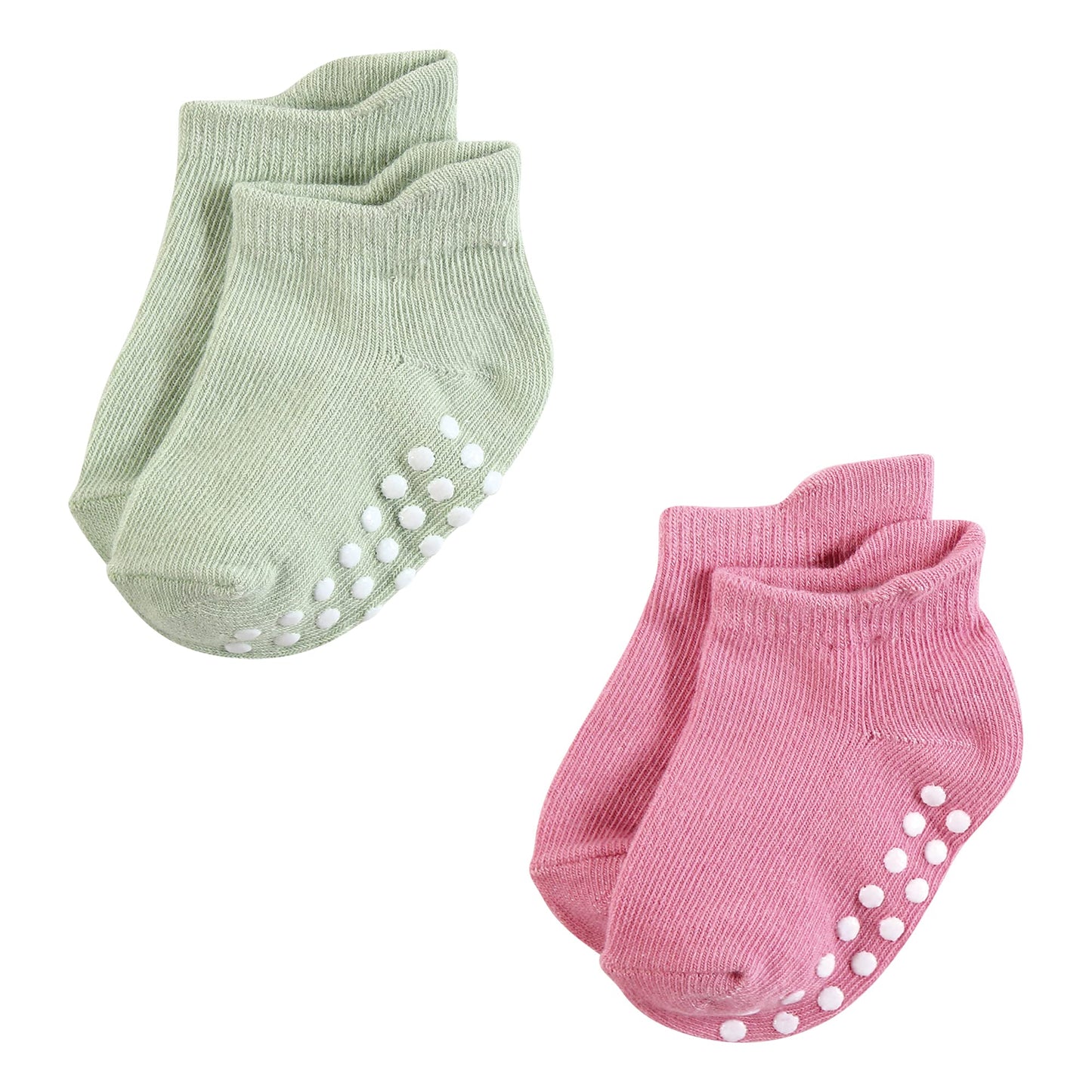 Hudson Baby Unisex Baby Non-Skid No-Show Socks, Multi Girl, 0-6 Months