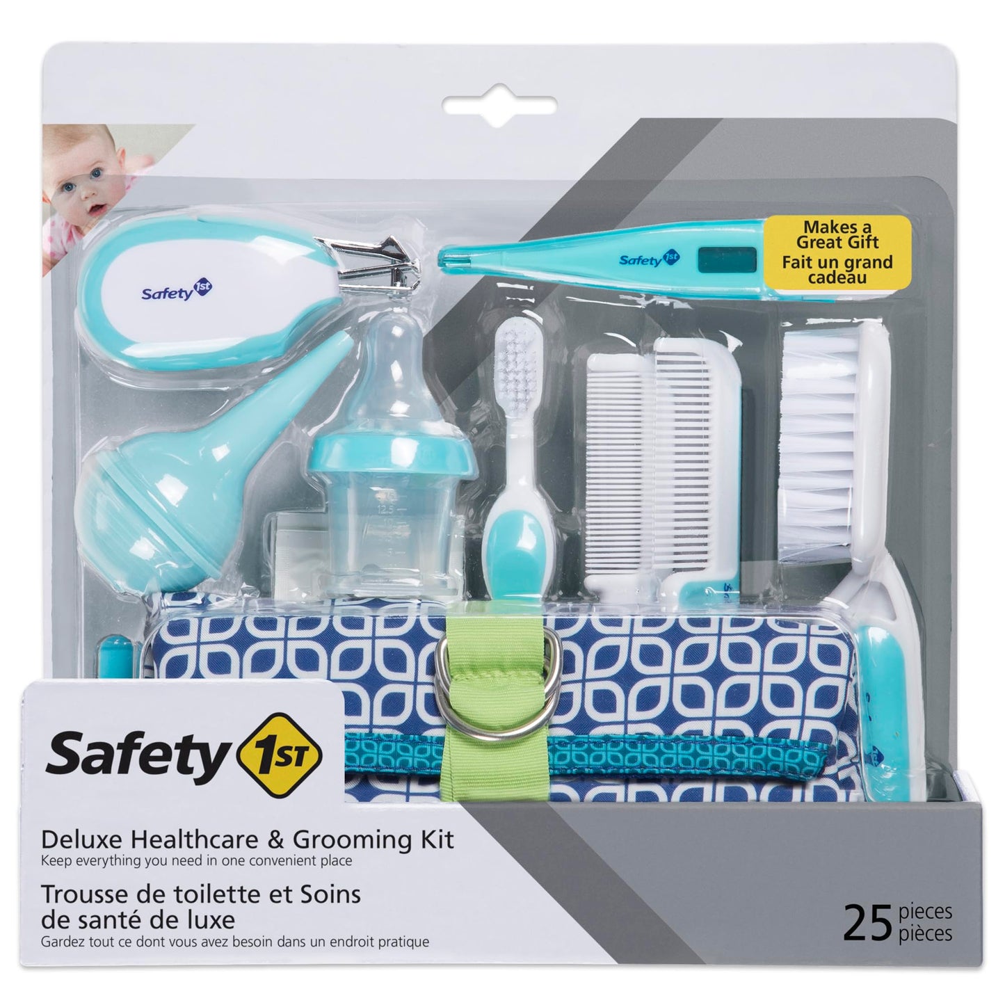 Safety 1st Deluxe Kit de cuidado y cuidado del bebé de 25 piezas (azul ártico)