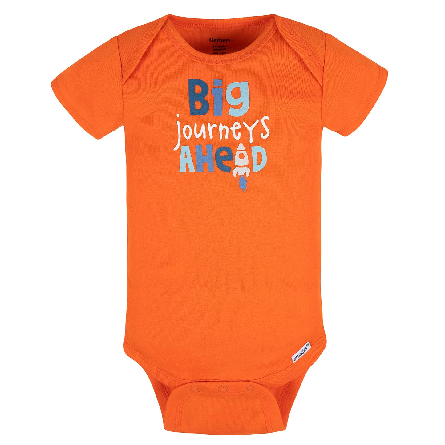 Gerber Baby Boy's 8-Pack Short Sleeve Onesies Bodysuits, Space, 3-6 Months