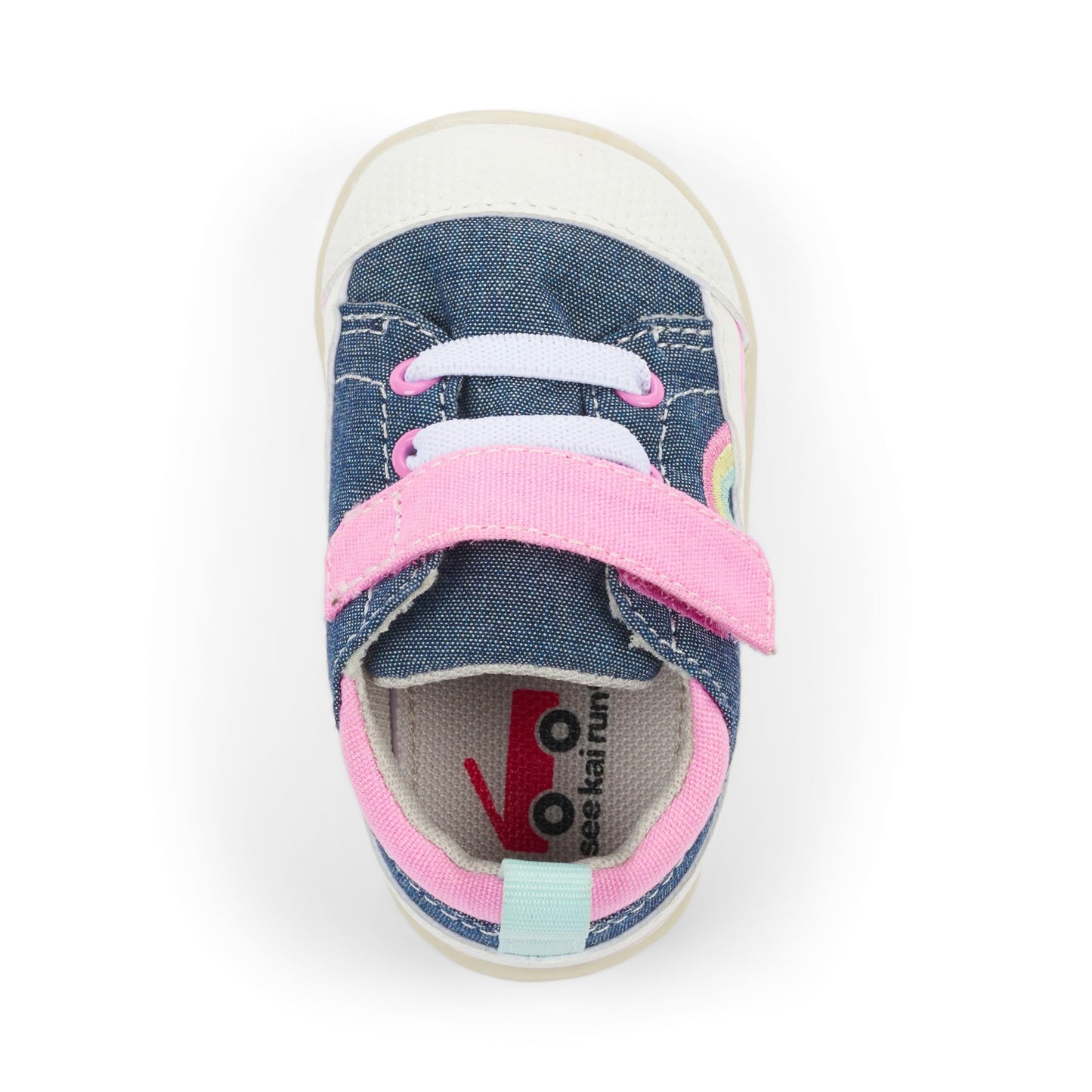 See Kai Run - Stevie II INF First Walker Shoe for Infants, Chambray/Pink, 4