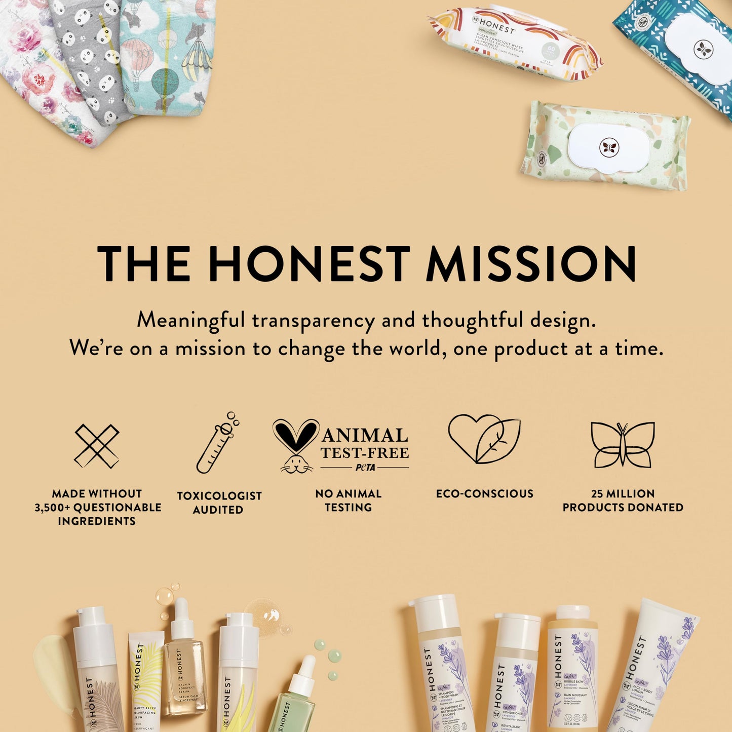 The Honest Company Pañales Clean Conscious | A base de plantas, sostenible | Por encima de todo + Barnyard Babies | Club Box, tamaño 1 (8-14 lbs), 78 unidades