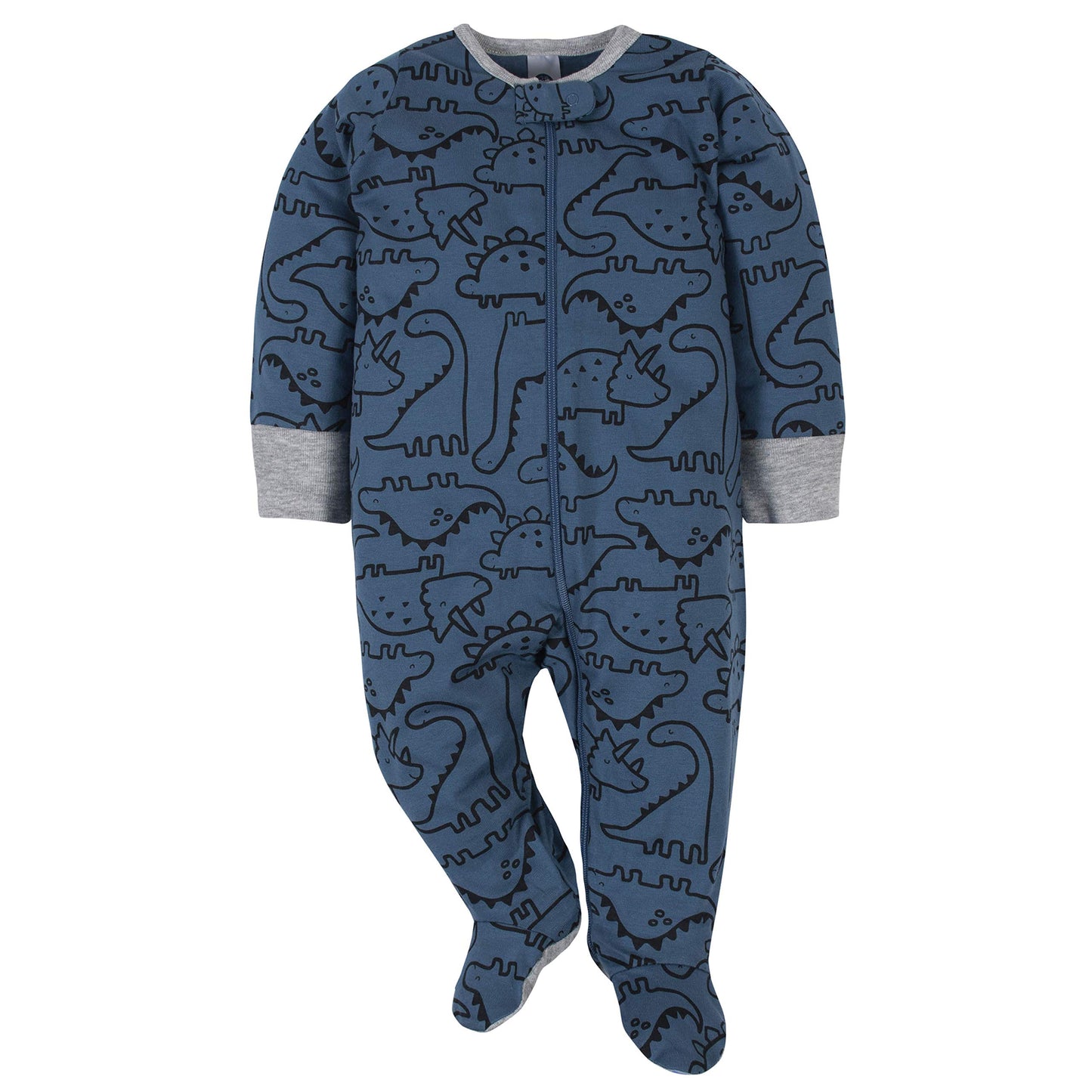 Gerber Baby Boys' 4 Pack Sleep 'N Play Footie, Dinosaur Blue, 0-3 Months