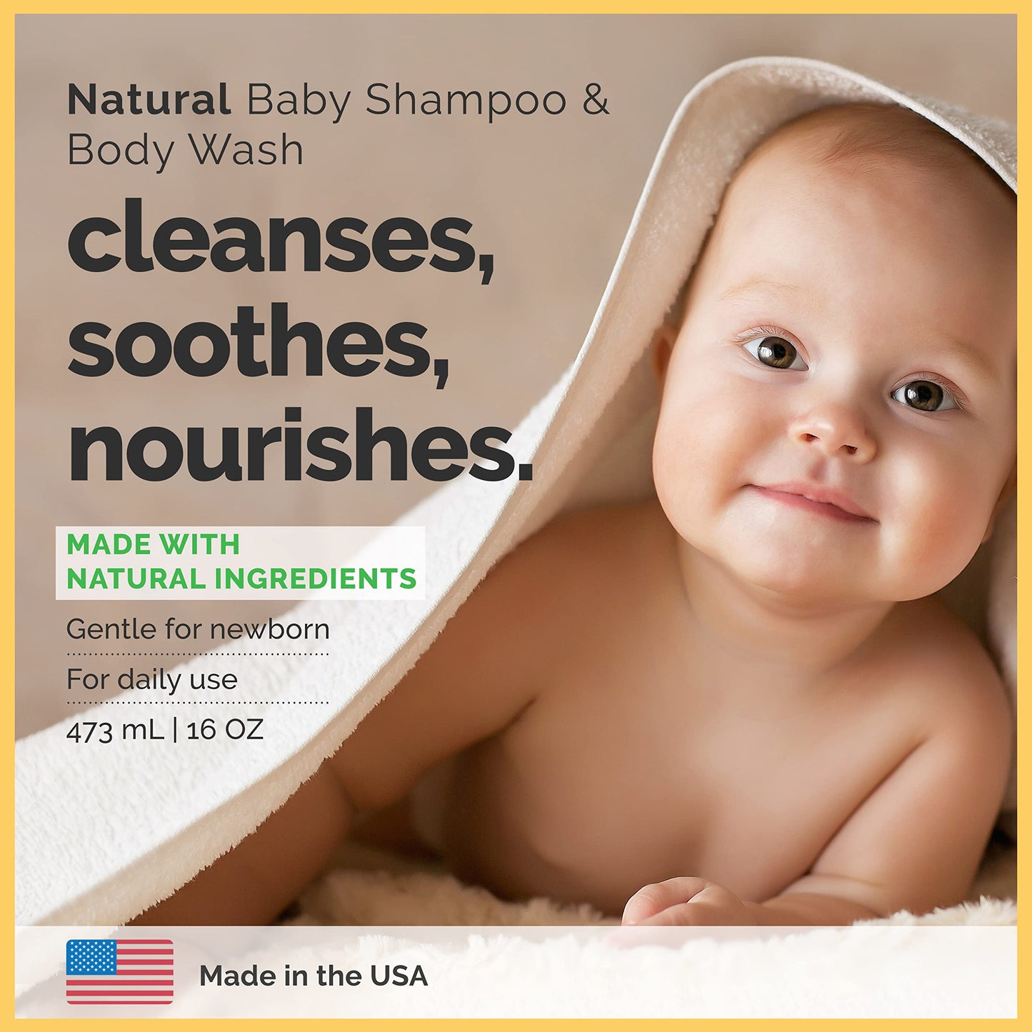 100% Natural Baby Shampoo & Body Soap/ Wash (2 Pack) - Non-Toxic Hypoallergenic Care for Kids, Babies, Infant & Newborn with Sensitive Skin - Citrus Lavender Non-Irritating (Mom's Choice Award Winner)