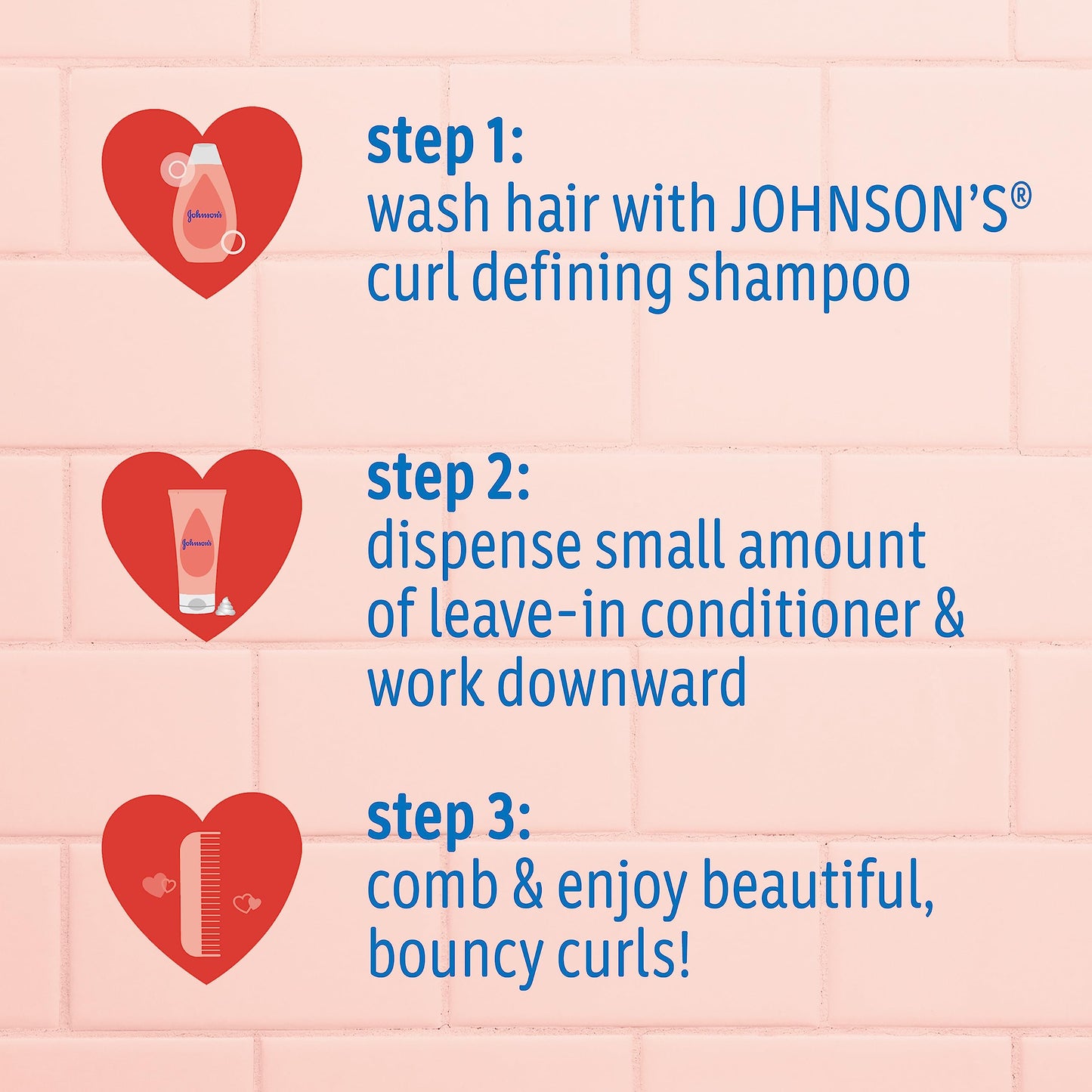 Johnson's Baby Champú para niños que define los rizos, control del encrespamiento, sin desgarros, con manteca de karité, fórmula sin parabenos, sulfatos ni colorantes, hipoalergénico y suave para el cabello de los niños pequeños, 13.6 fl. onz