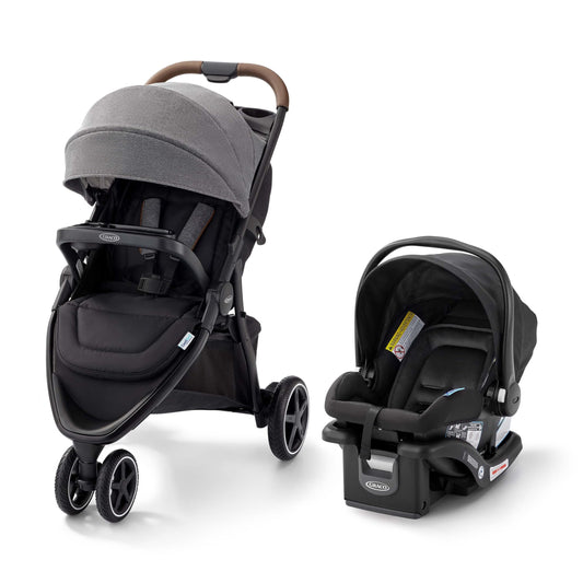 Sistema de viaje todo terreno Graco Outpace LX: incluye asiento infantil para automóvil SnugRide 30 Lite, Briggs, combinación de cochecito/asiento para automóvil de alto rendimiento, práctico y duradero