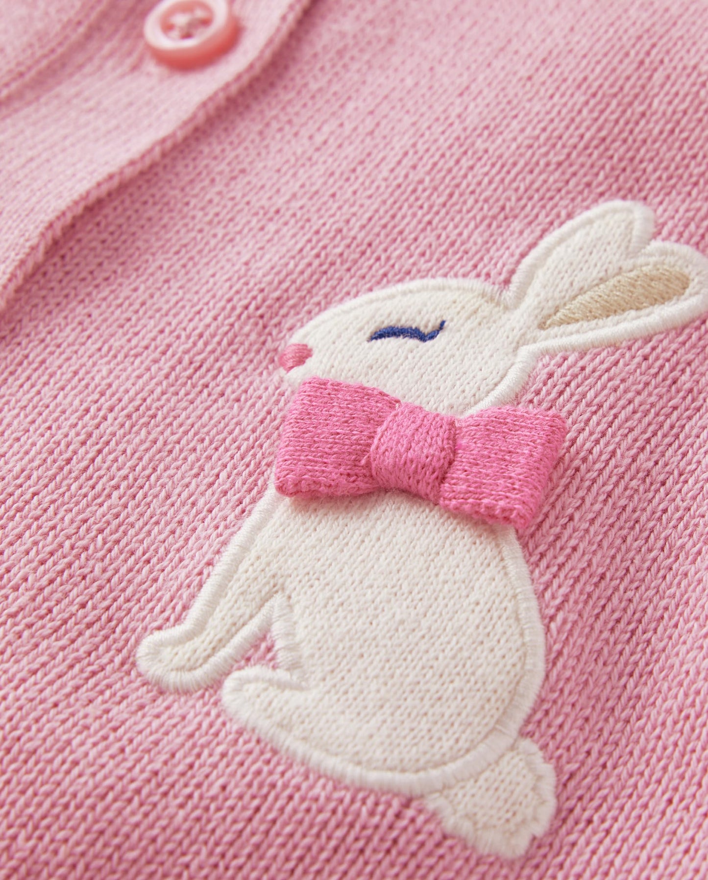 Gymboree,Embroidered Long Sleeve Shrug Cardigan,Pink Ribbon Bunny,6-9 Months