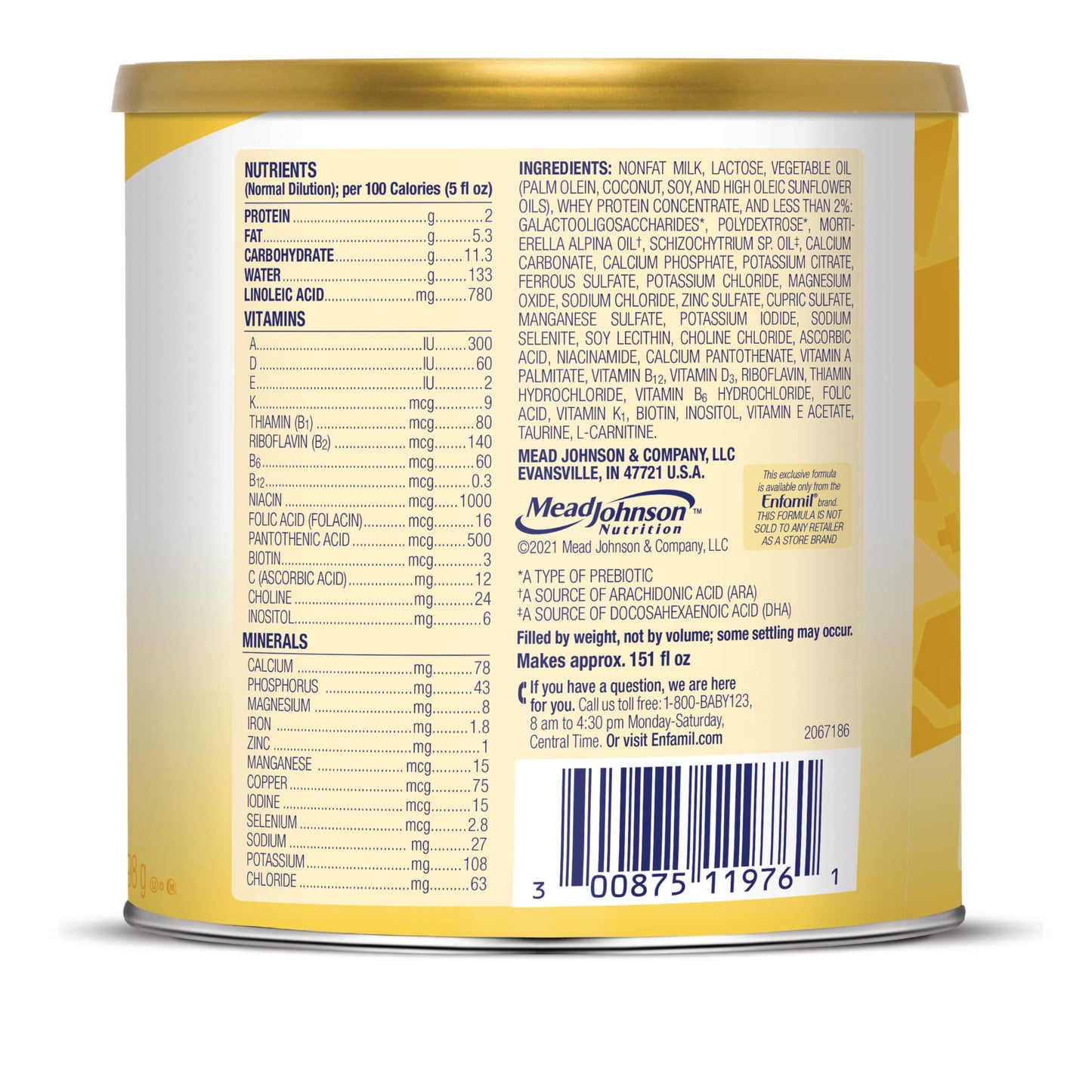 Enfamil Infant Formula, Milk-based Baby Formula with Iron, Brain-Building Omega-3 DHA & Choline, Dual Prebiotic Blend for Immune Support, Baby Milk, 84.4 Oz Powder Can